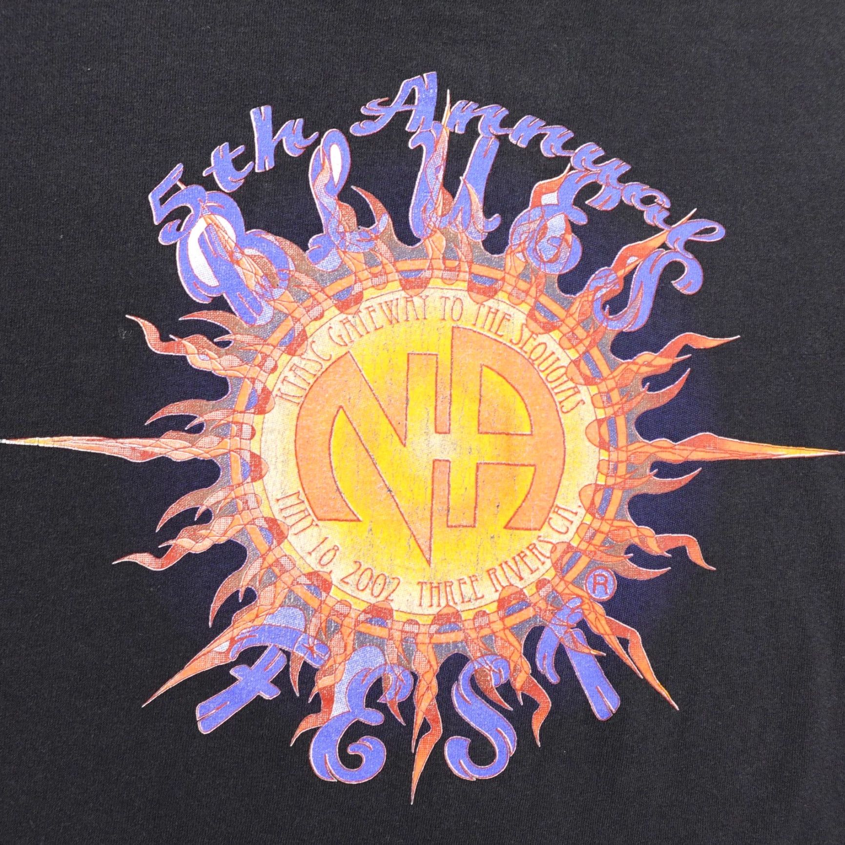 Gildan VINTAGE Three Rivers Blues Fest Shirt Mens Large Black 5th Annual 2002 Y2K Size US L / EU 52-54 / 3 - 5 Thumbnail