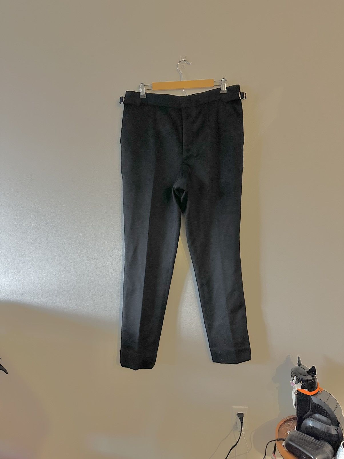 Basic Rights UK Wool High Waisted Trousers Black Minimalist