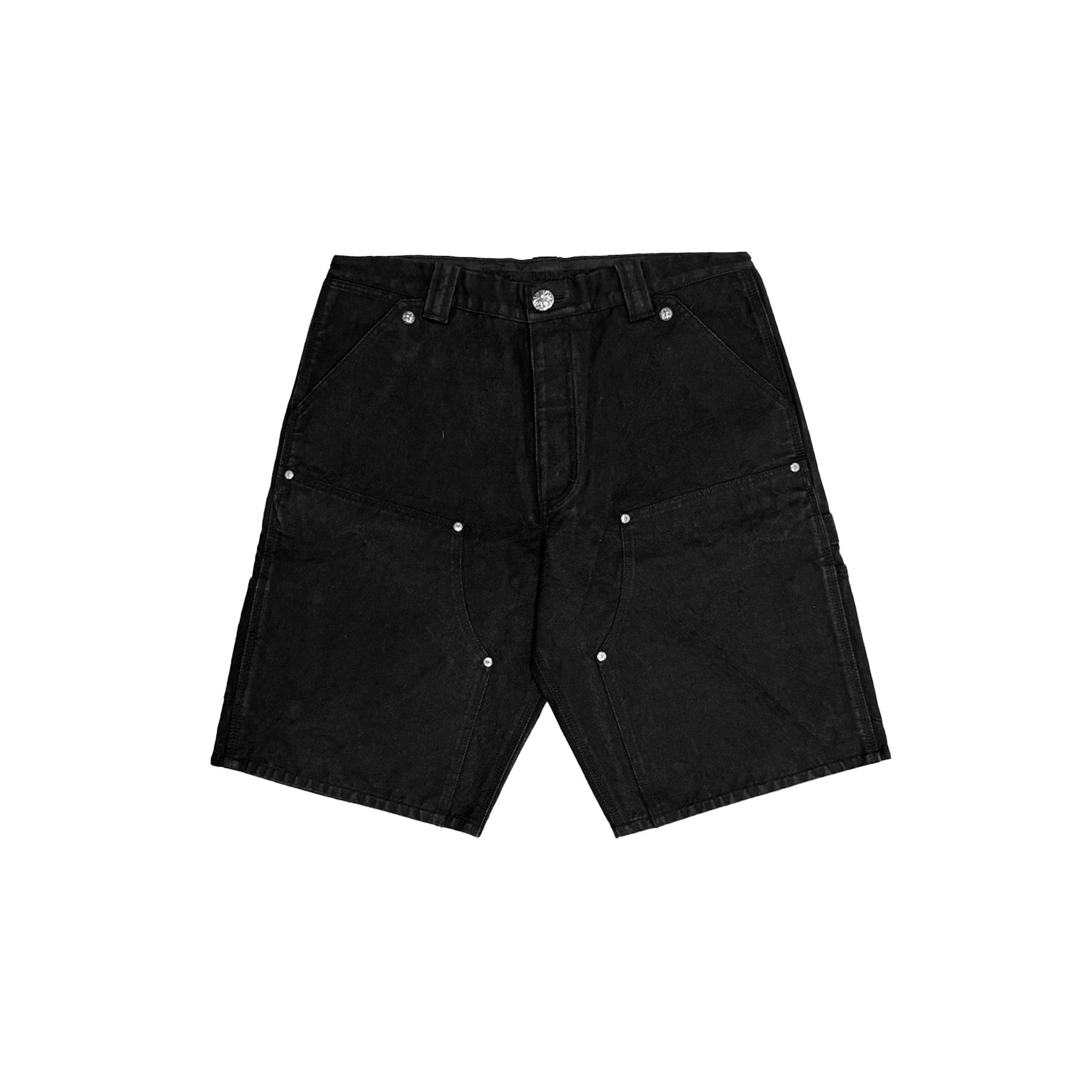 Chrome Hearts Chrome Hearts Black Cross Leather Patch Silver Button Shorts Size US 34 / EU 50 - 1 Thumbnail