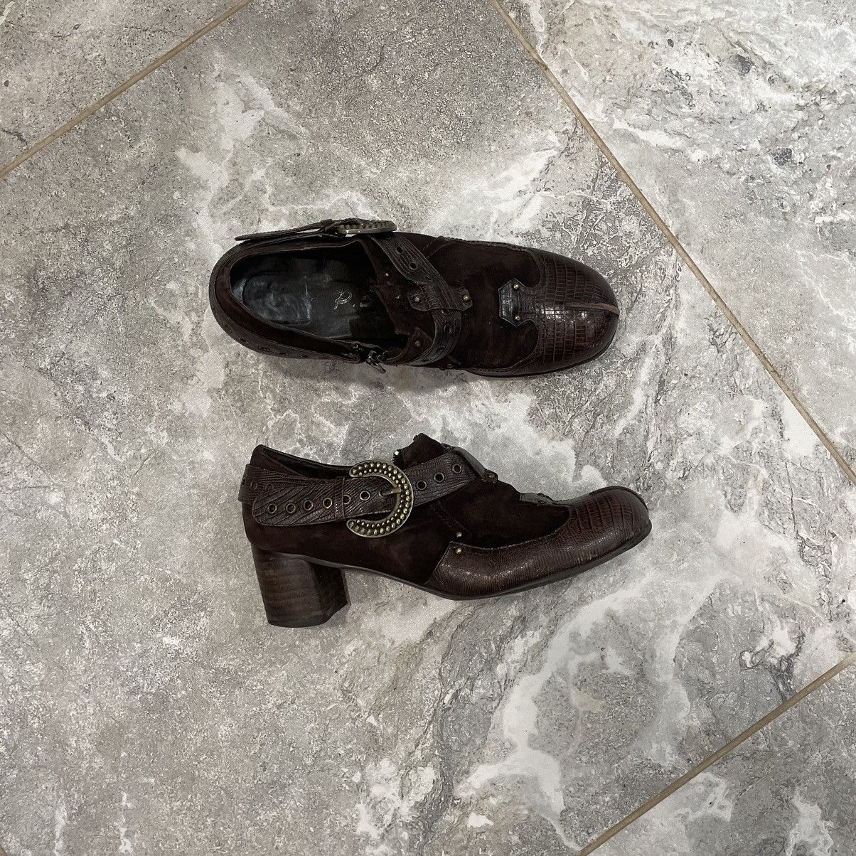 Japanese Brand 37 brown cyber punk cowboy western heels boots 90s aztek roc Size US 7 / IT 37 - 1 Thumbnail