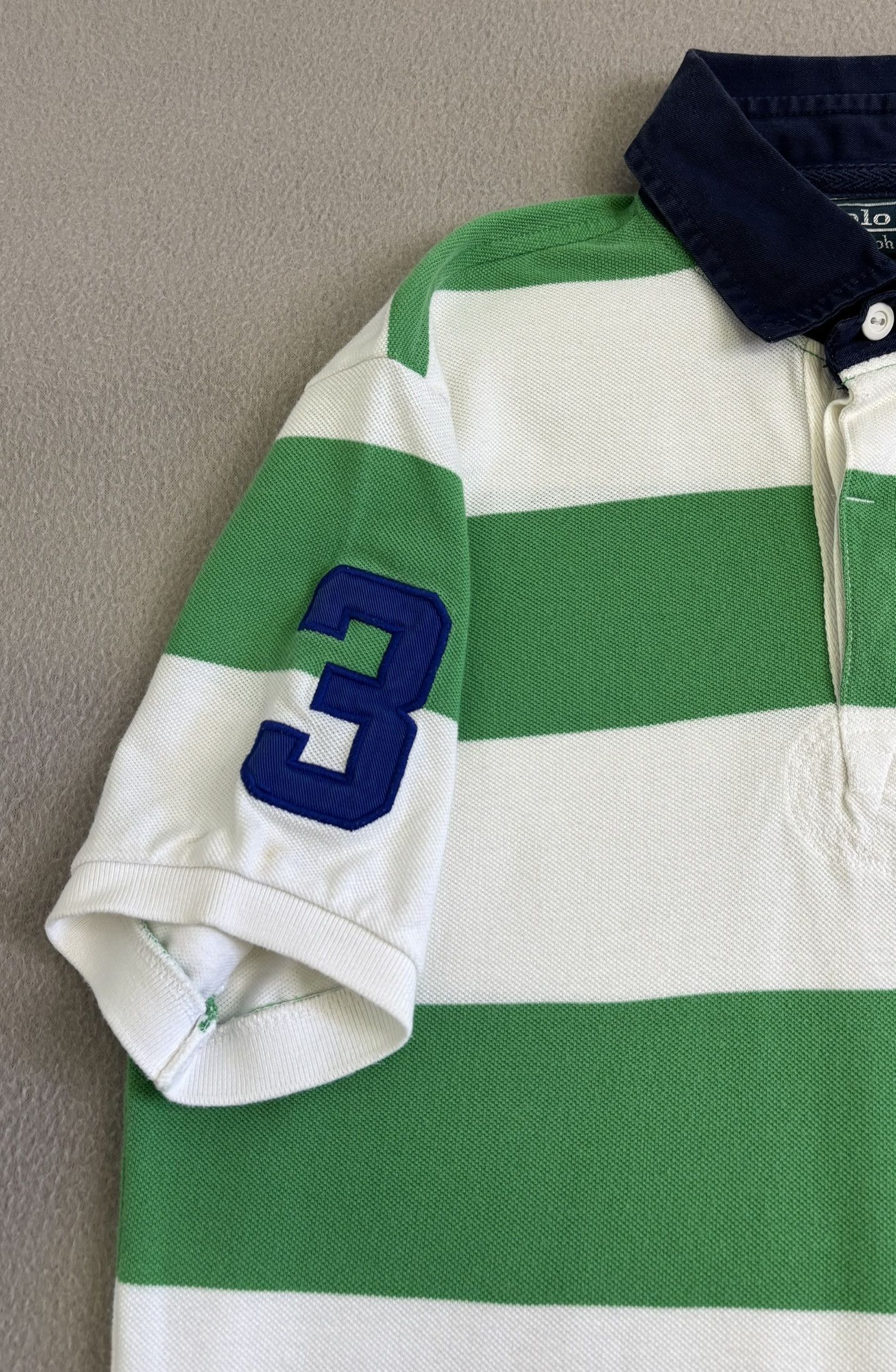 Polo Ralph Lauren Polo Ralph Lauren 3 Big Pony White Green Stripes Size US S / EU 44-46 / 1 - 8 Thumbnail