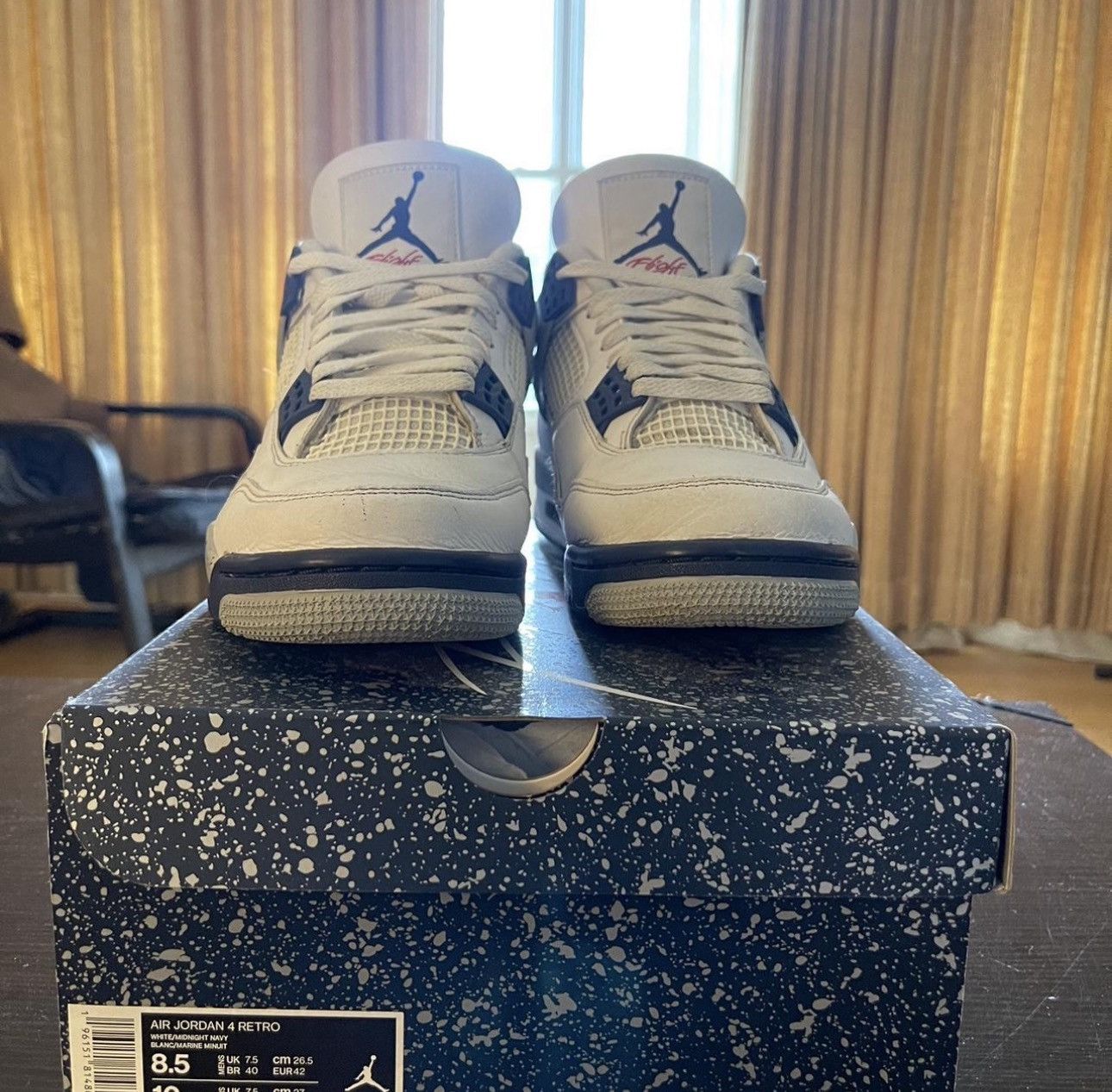 Jordan Brand Jordan 4 Midnight Navy Sz 8.5 Size US 8.5 / EU 41-42 - 2 Thumbnail
