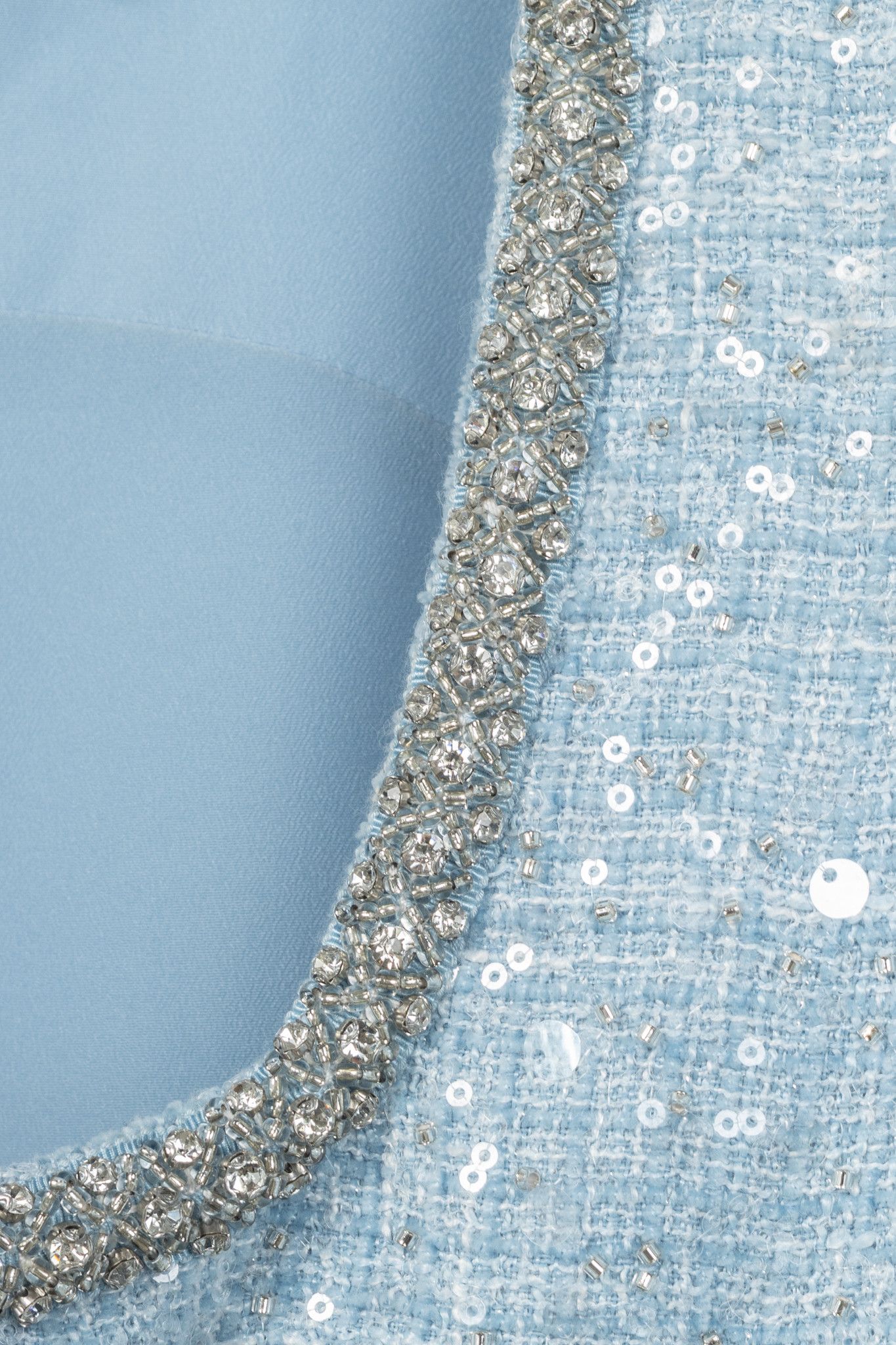Self-Portrait Self-Portrait SS24 Blue Sequin Boucle Feather Mini Dress Size M / US 6-8 / IT 42-44 - 6 Thumbnail