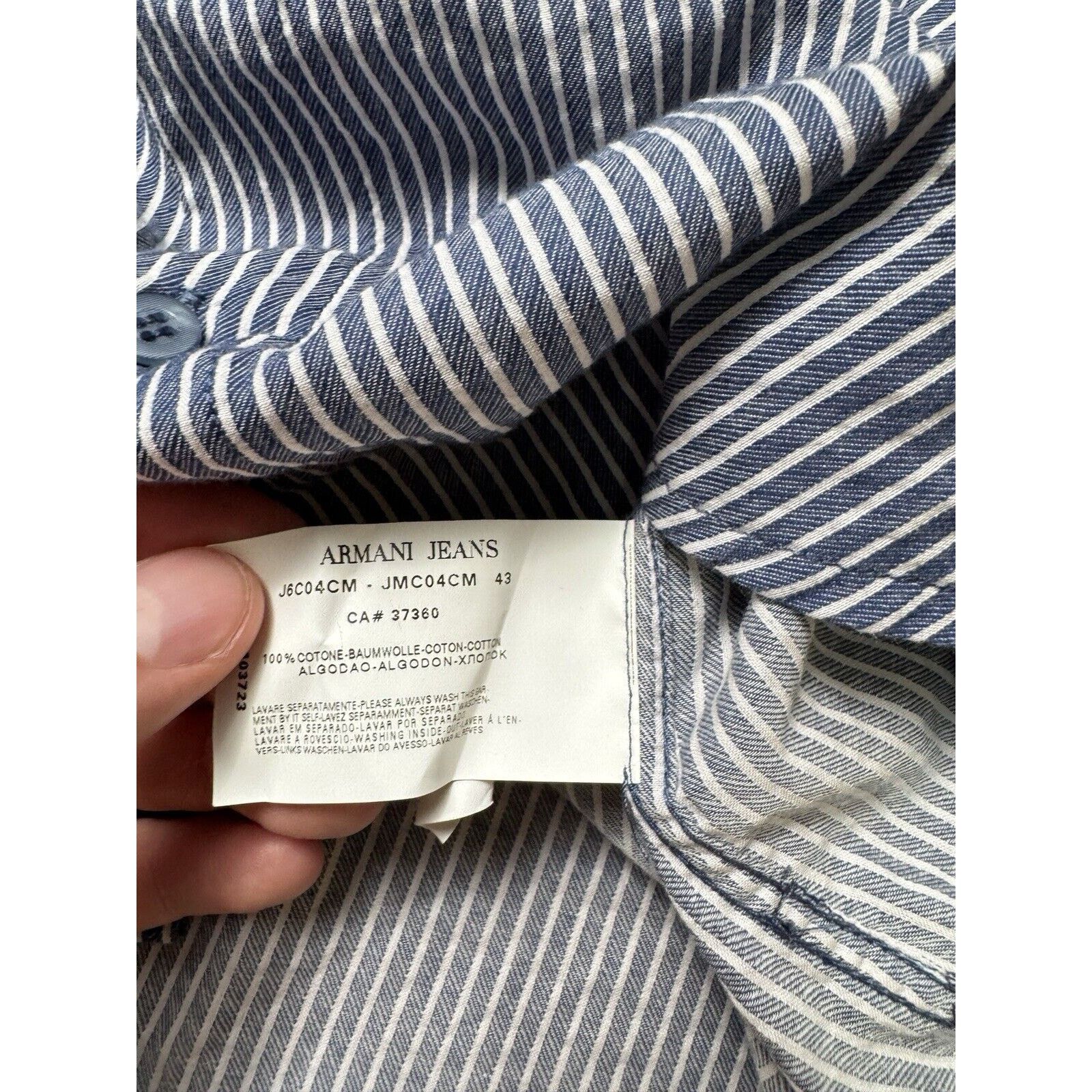 Armani Vintage Armani Jeans Button up Short Sleeve Shirt Striped Size US M / EU 48-50 / 2 - 5 Thumbnail