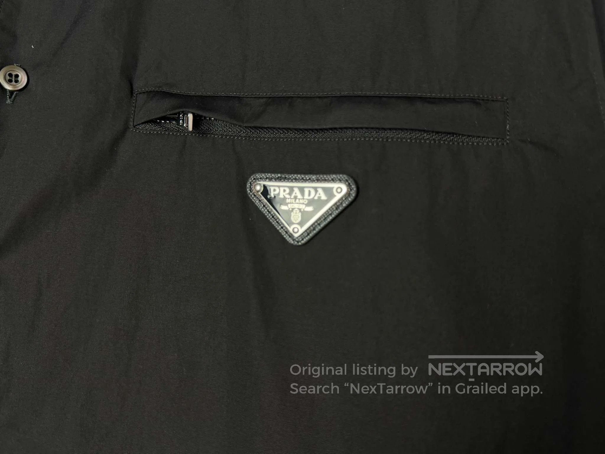 Prada Prada Triangle Logo Functional Pocket Long Sleeve Shirt Size US XL / EU 56 / 4 - 5 Thumbnail