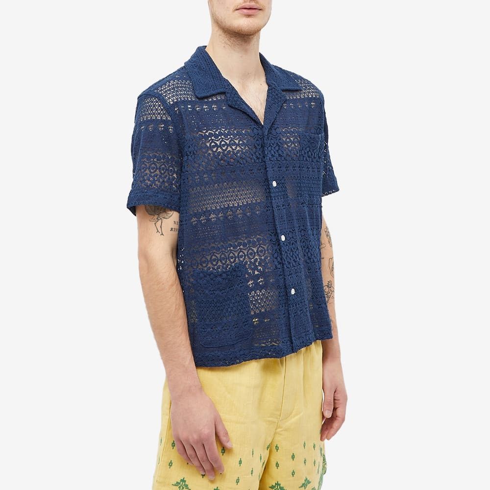Bode 500USD BODE Sampler Quaker Lace Shirt - Navy Size US L / EU 52-54 / 3 - 2 Thumbnail