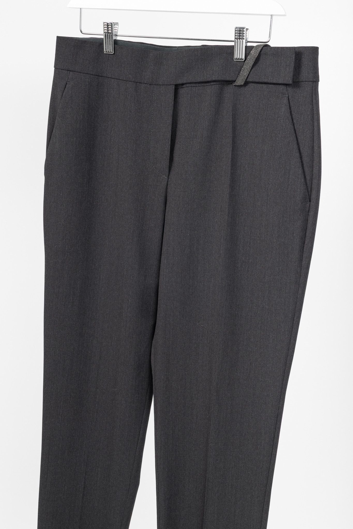 Brunello Cucinelli Brunello Cucinelli SS/21 Wool-Blend Monili-Bead Trousers Size 32" / US 10 / IT 46 - 3 Thumbnail