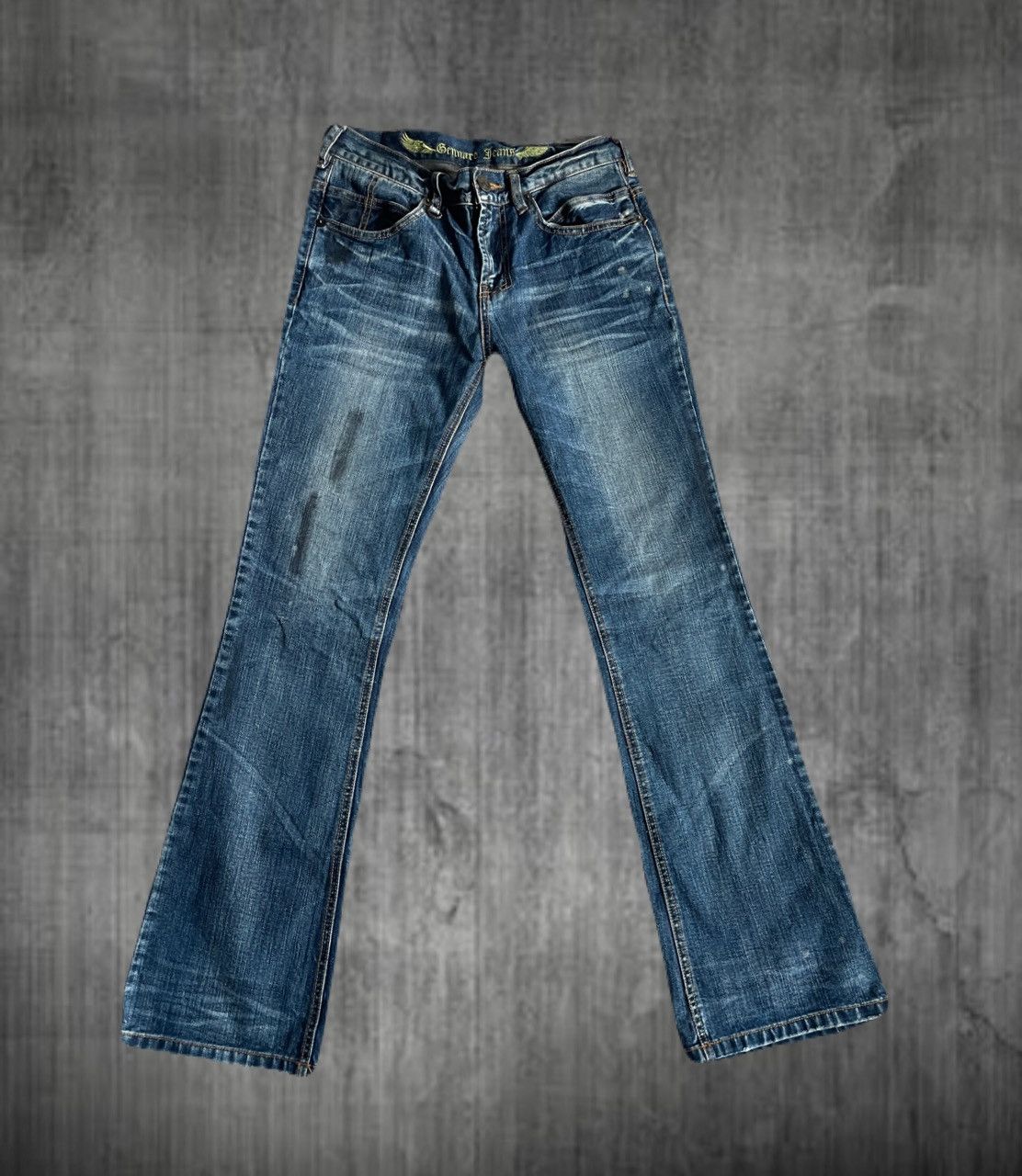If Six Was Nine 2000s Japanese archive Vkei Bootcut Distressed Spill Jeans Size US 30 / EU 46 - 1 Thumbnail