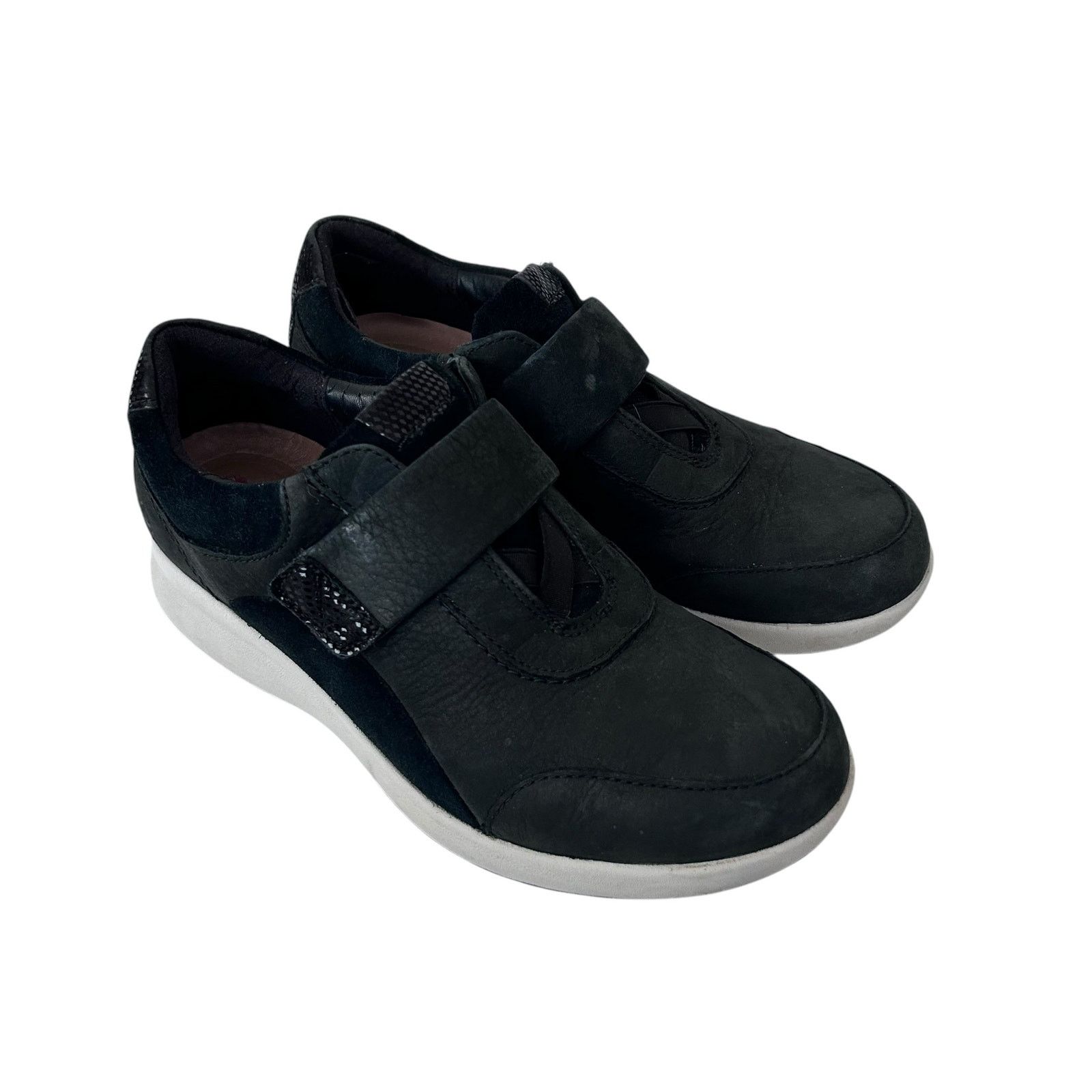 Clarks Clarks Unstructured Black Leather Un Adorn Lo Sneakers Sz 5 Size US 5 / IT 35 - 1 Thumbnail