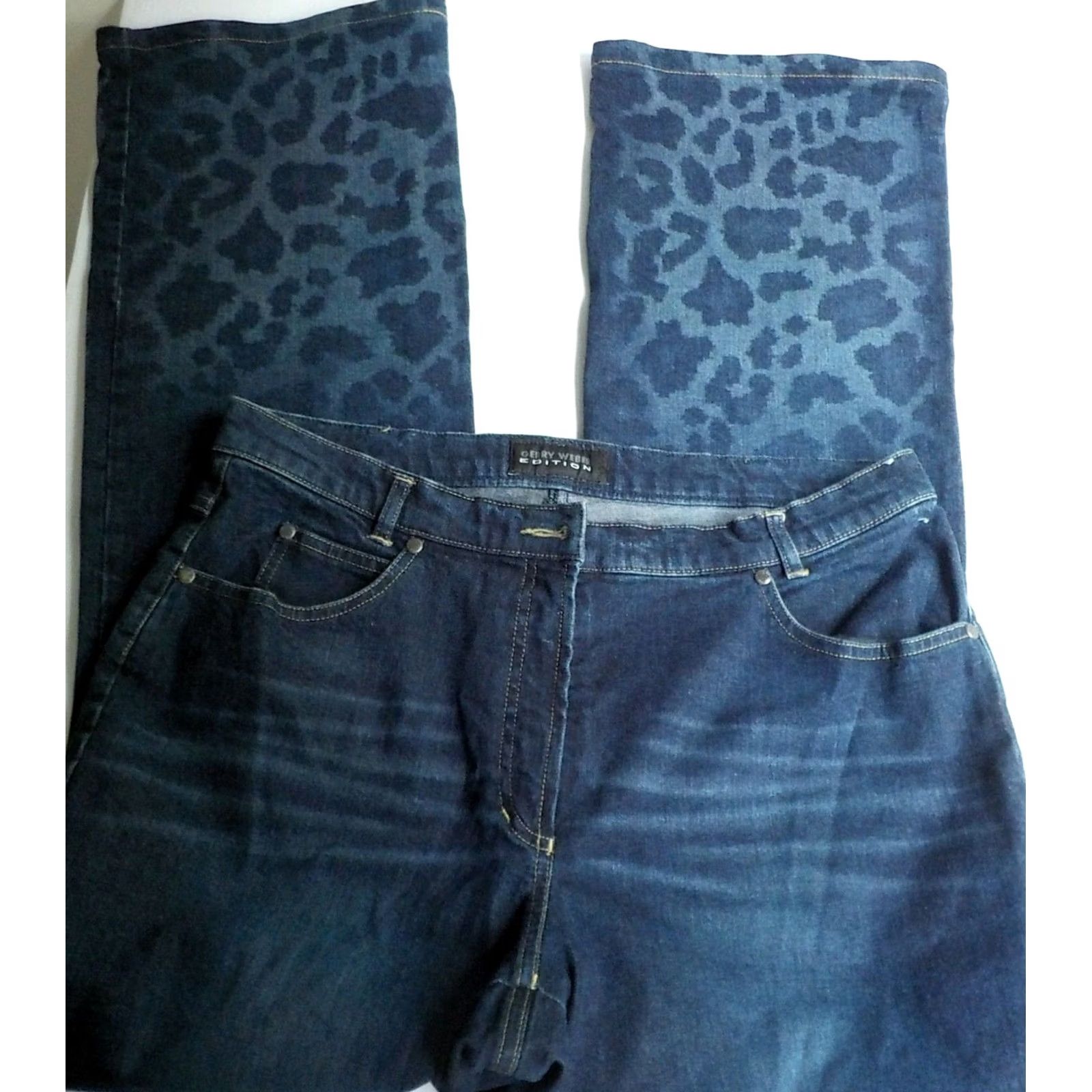 Gerry Weber Gerry Weber Edition Casual Jeans Bootcut Blue 14 Inseam 31 Animal Print Bottoms Zipper Fly 5 Pocket Womens Size 36" / US 14 / IT 50 - 2 Thumbnail