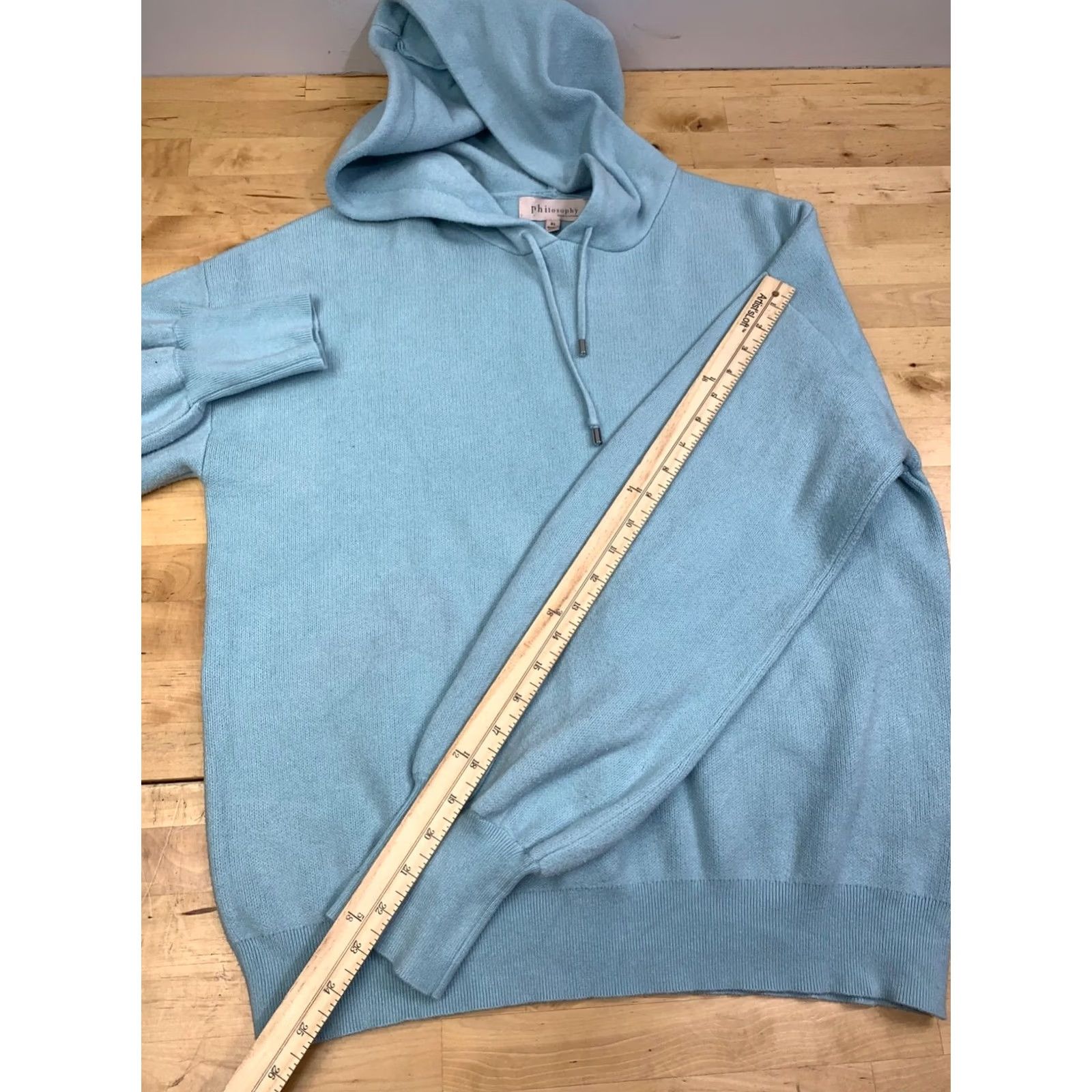 Vintage Philosophy Knit Sweater Hoodie Women XL Light Blue Pullover Casual XL Women Pullover Sweater Blue Philosophy Size XL / US 12-14 / IT 48-50 - 7 Thumbnail