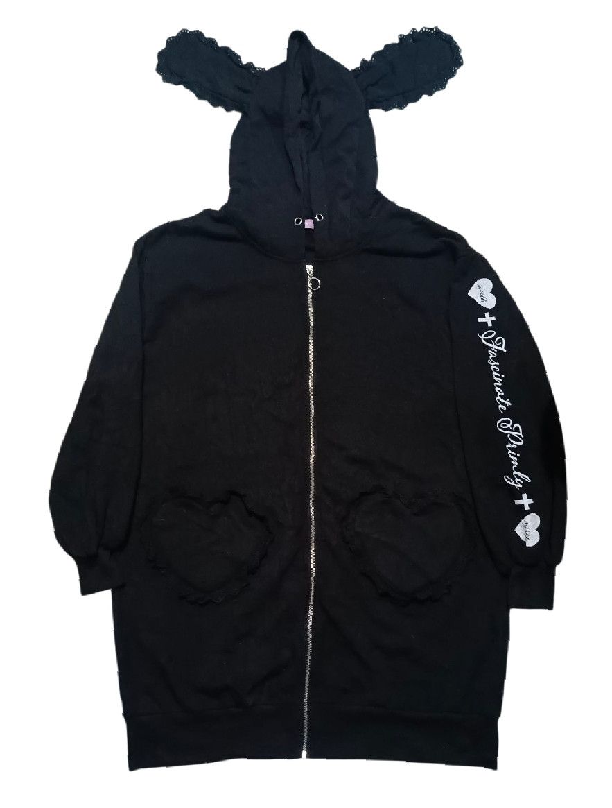Mari's Rock Maris Rock Black Zip Up Pierced Bunny Ear Hoodie | Grailed