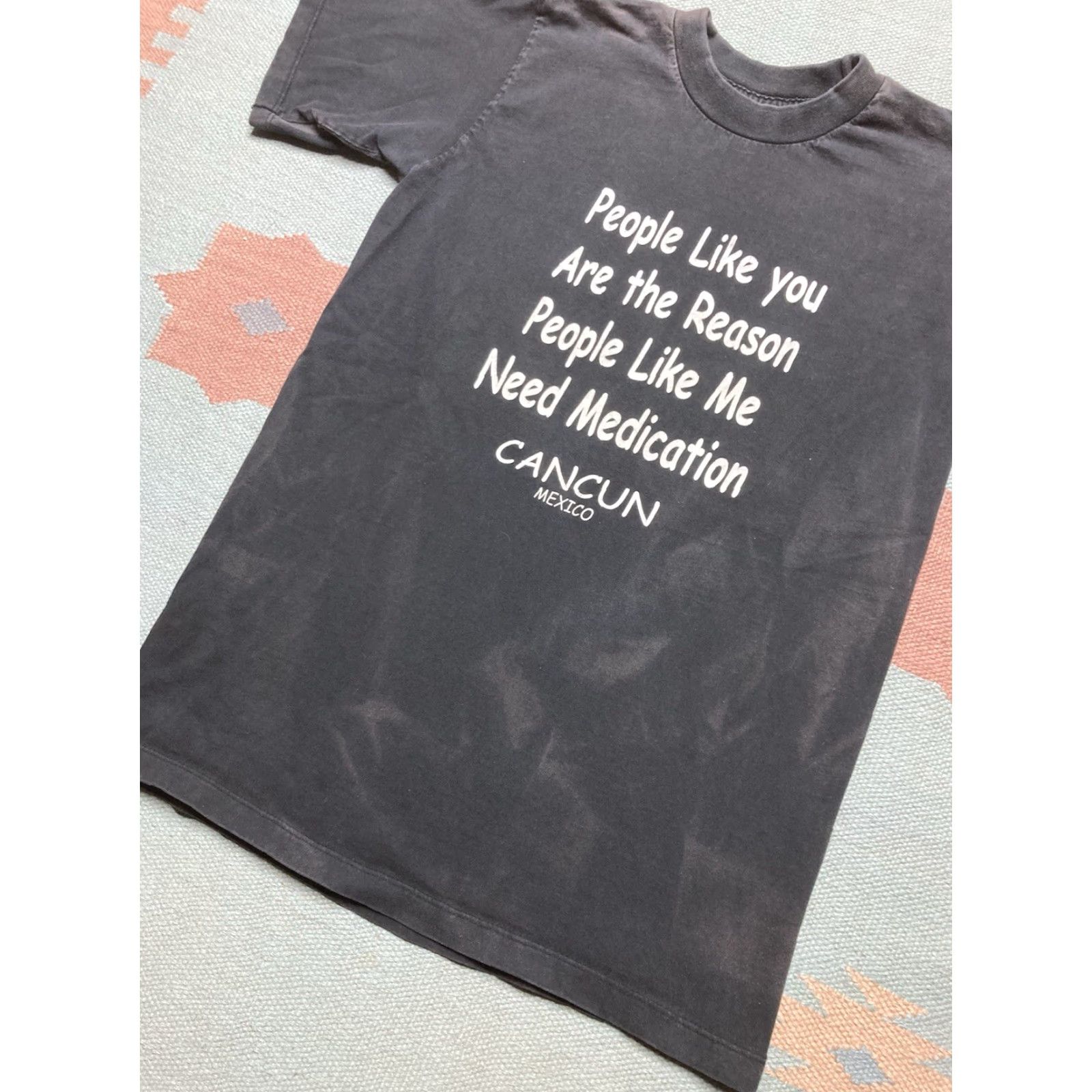 Reason VINTAGE T SHIRT Mens Large Black Funny "people like you are the reason I need medication" Y2K Size US L / EU 52-54 / 3 - 3 Thumbnail
