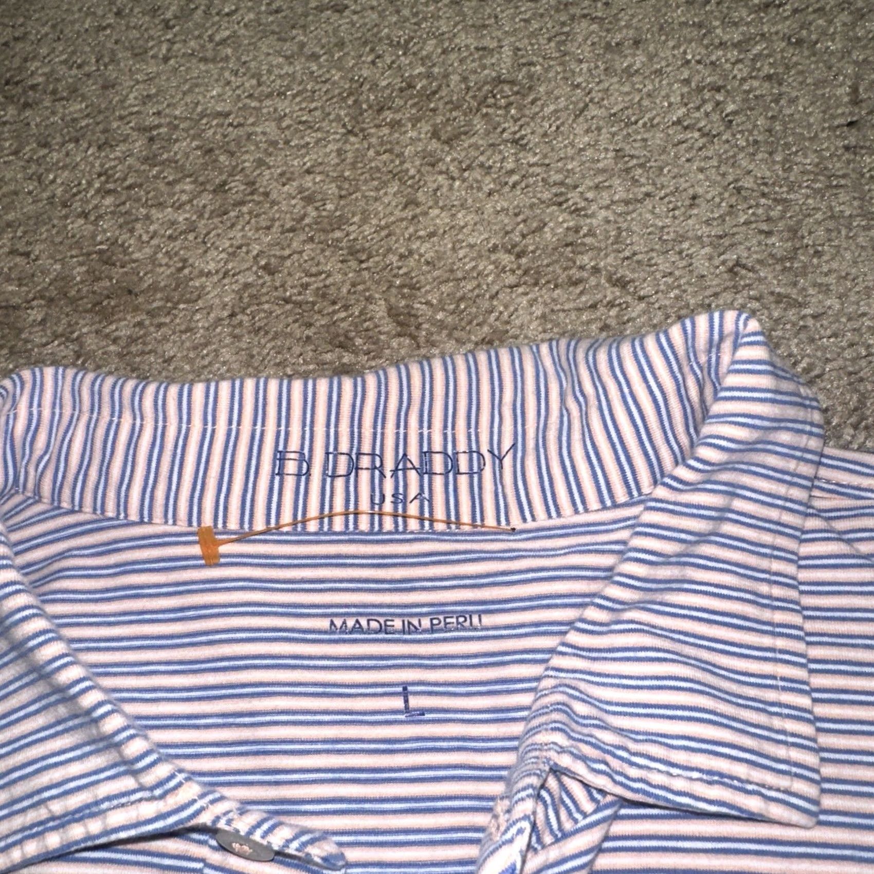 Vintage B Draddy Polo Shirt Mens Large Golf Striped Performance Breathable Pink Size US L / EU 52-54 / 3 - 4 Thumbnail