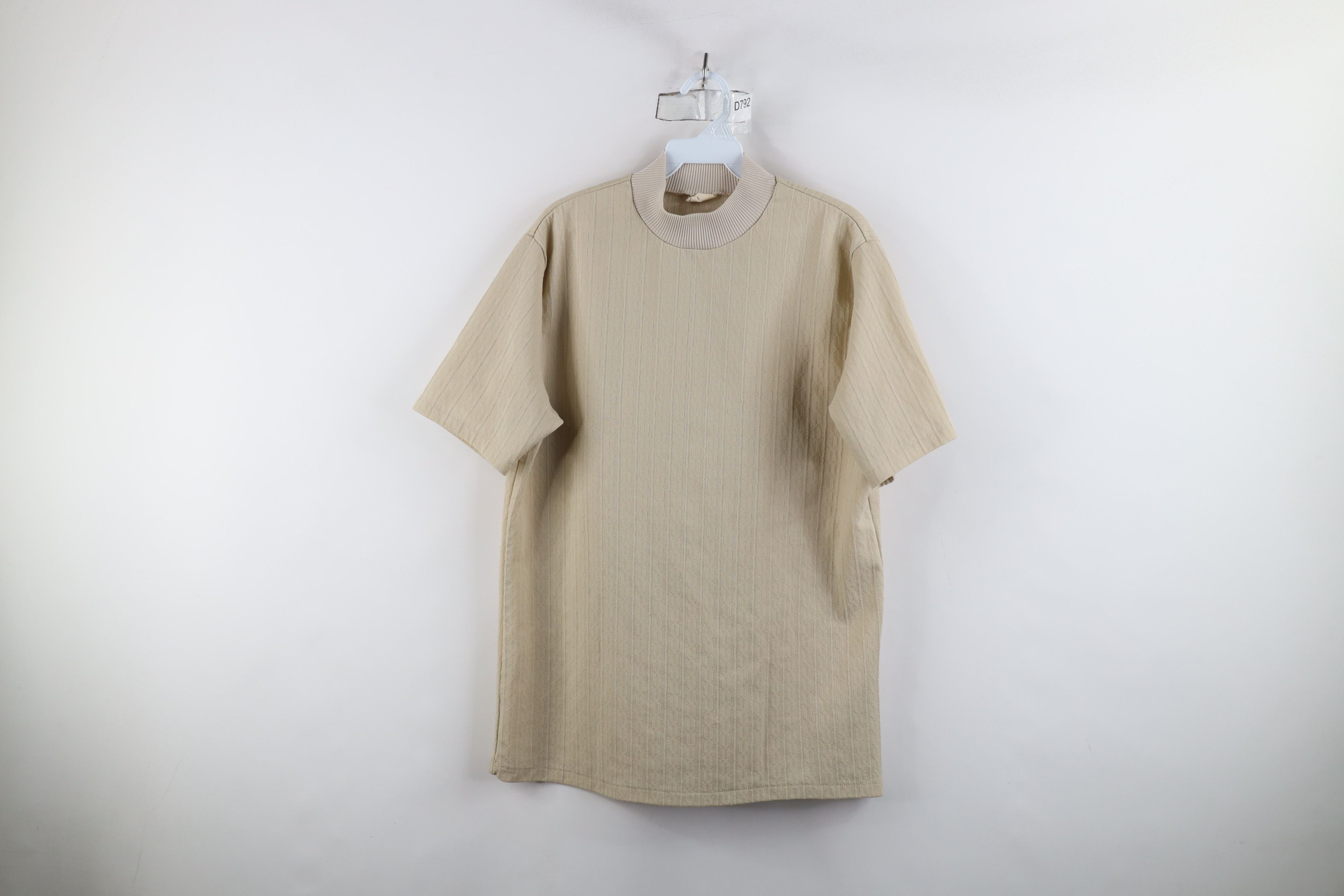Vintage Vintage 50s Ban Lon Knit Short Sleeve Mock Neck T-Shirt USA Size US L / EU 52-54 / 3 - 1 Thumbnail