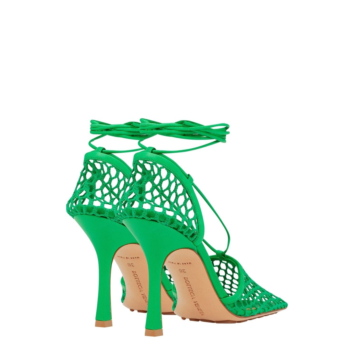 Bottega Veneta Bottega Veneta Web Stretch 9cm Heels in Green Size US 6 / IT 36 - 4 Thumbnail