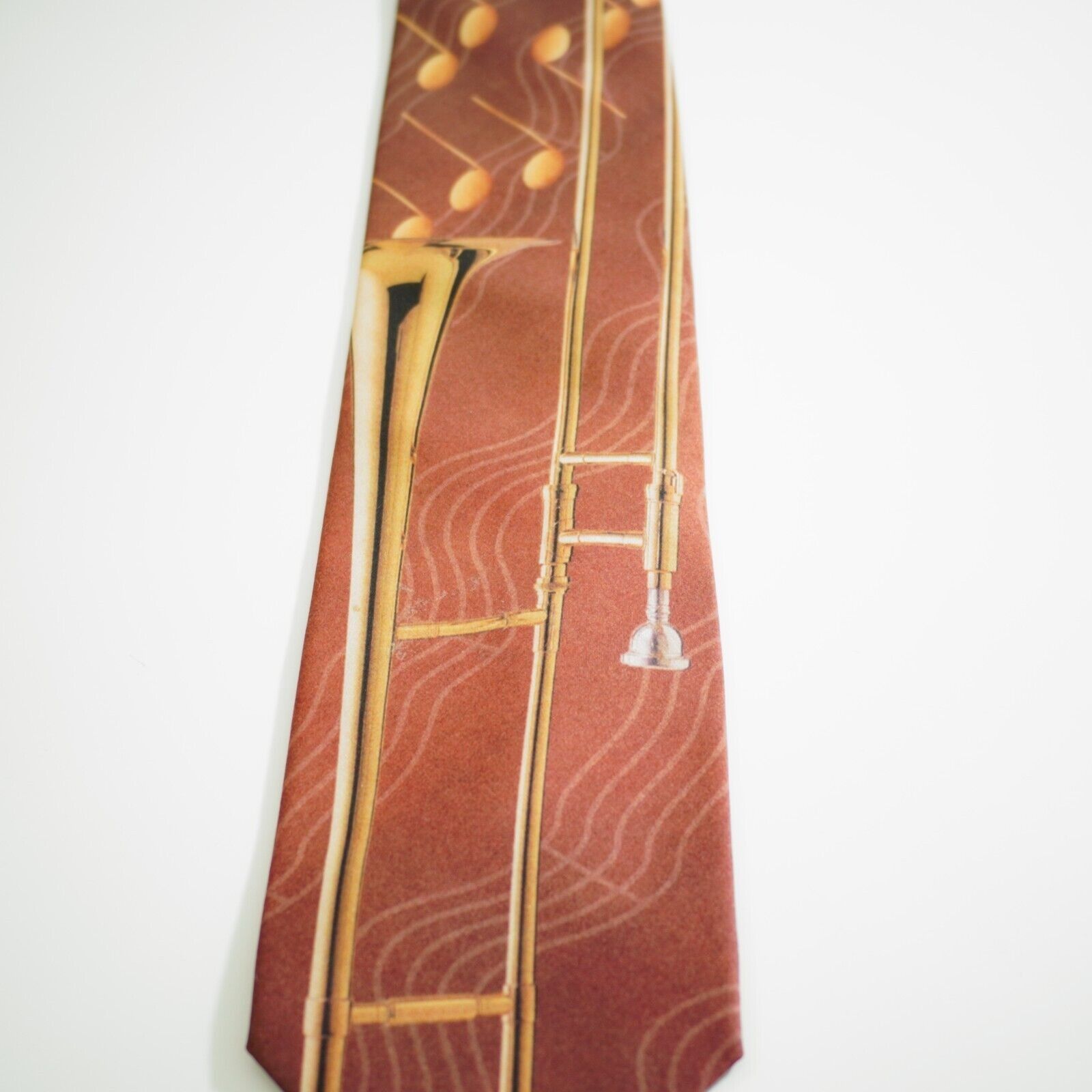 Ralph Marlin Ralph Marlin Trombone & Notes Brown Black Print Polyester Ti Size ONE SIZE - 2 Thumbnail