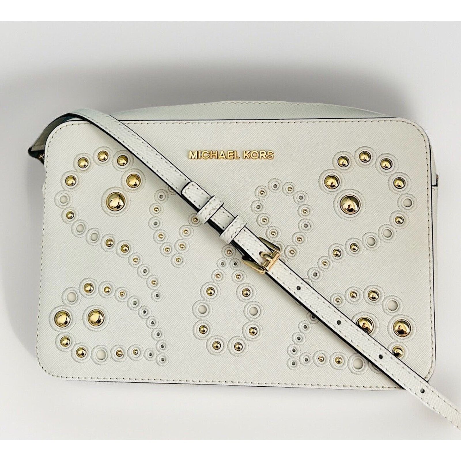 Michael Kors Michael Kors Ginny Leather Crossbody White Embellished Size ONE SIZE - 1 Thumbnail