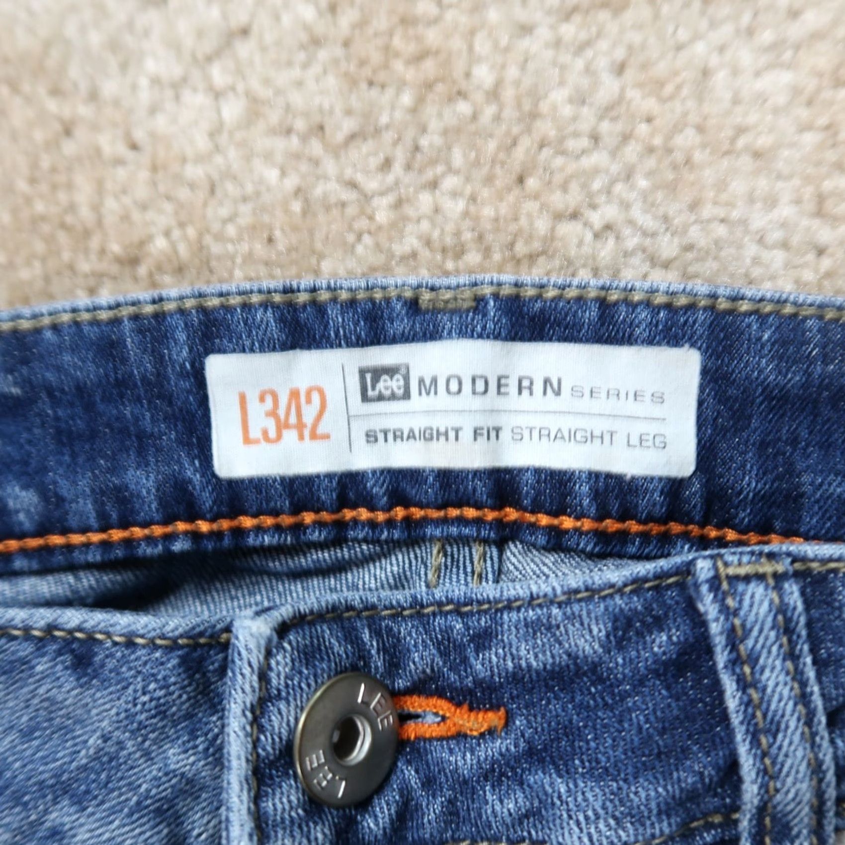 Lee Lee Premium Select Jeans 31x32 Blue Denim Straight Mens 5-Pocket Stretch Raw Distressed N/A Size US 31 - 4 Thumbnail