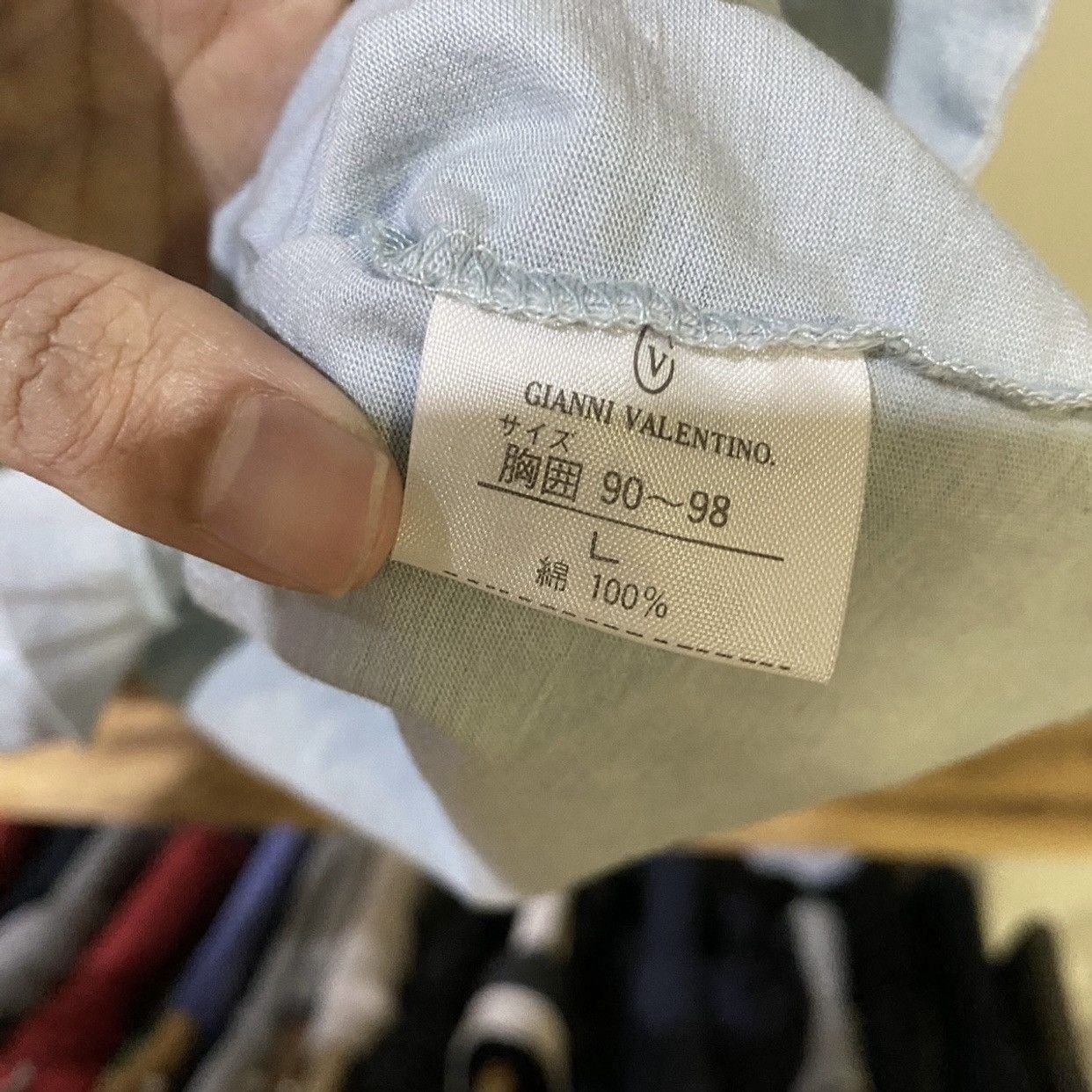 Gianni Valentino × Valentino × Vintage Gianni Valentino Italy Spell Out Big Logo Blue Tee Shirt M Size US M / EU 48-50 / 2 - 6 Thumbnail