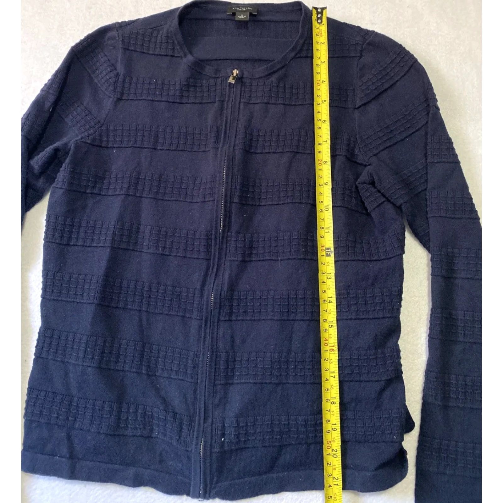 Ann Taylor Ann Taylor Loft Cardigan Women M Dark Blue Cotton Lightweight Cardigan Mens? Size M / US 6-8 / IT 42-44 - 6 Thumbnail