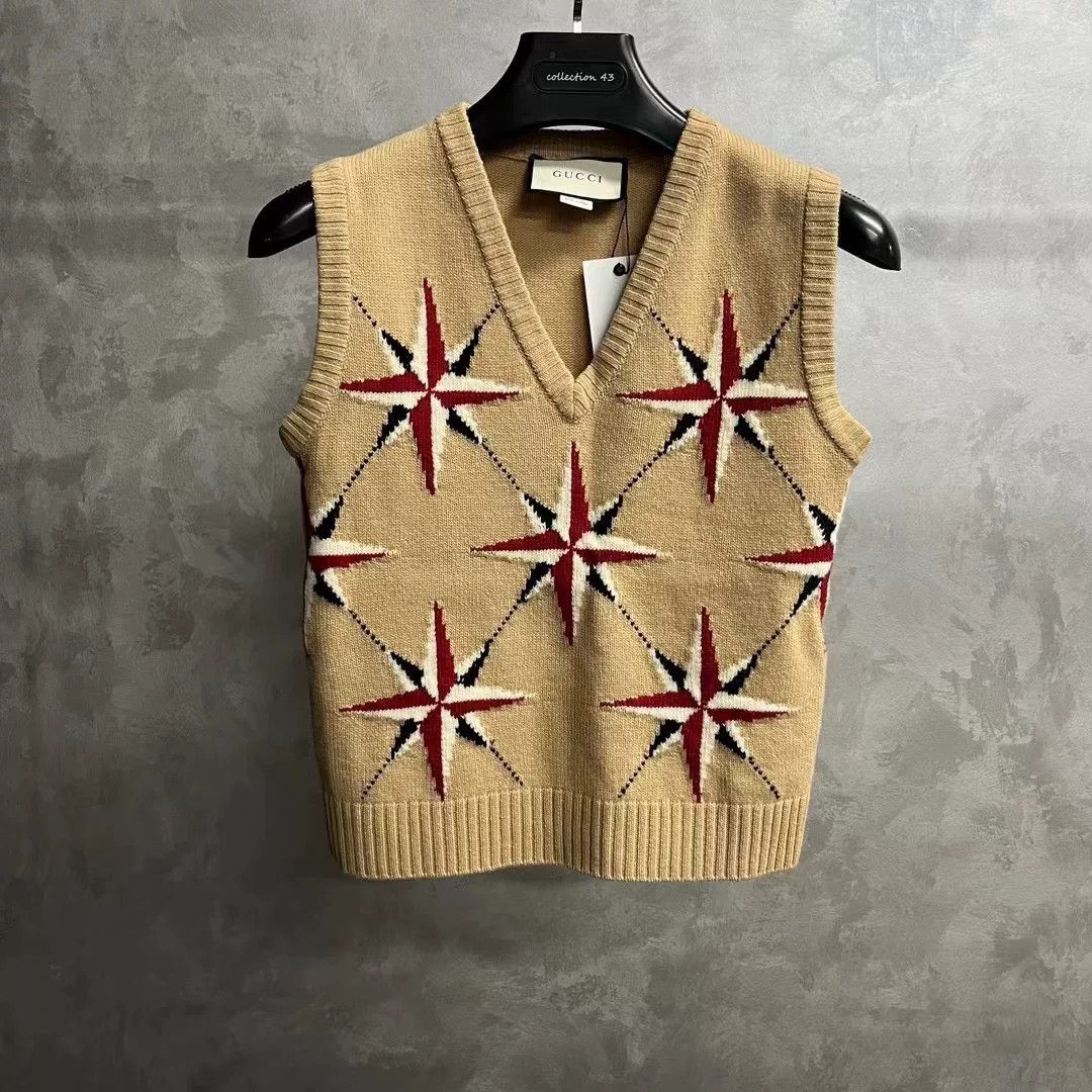 Gucci Gucci Brown Embroidered Bee Wool Vest Size US S / EU 44-46 / 1 - 1 Thumbnail