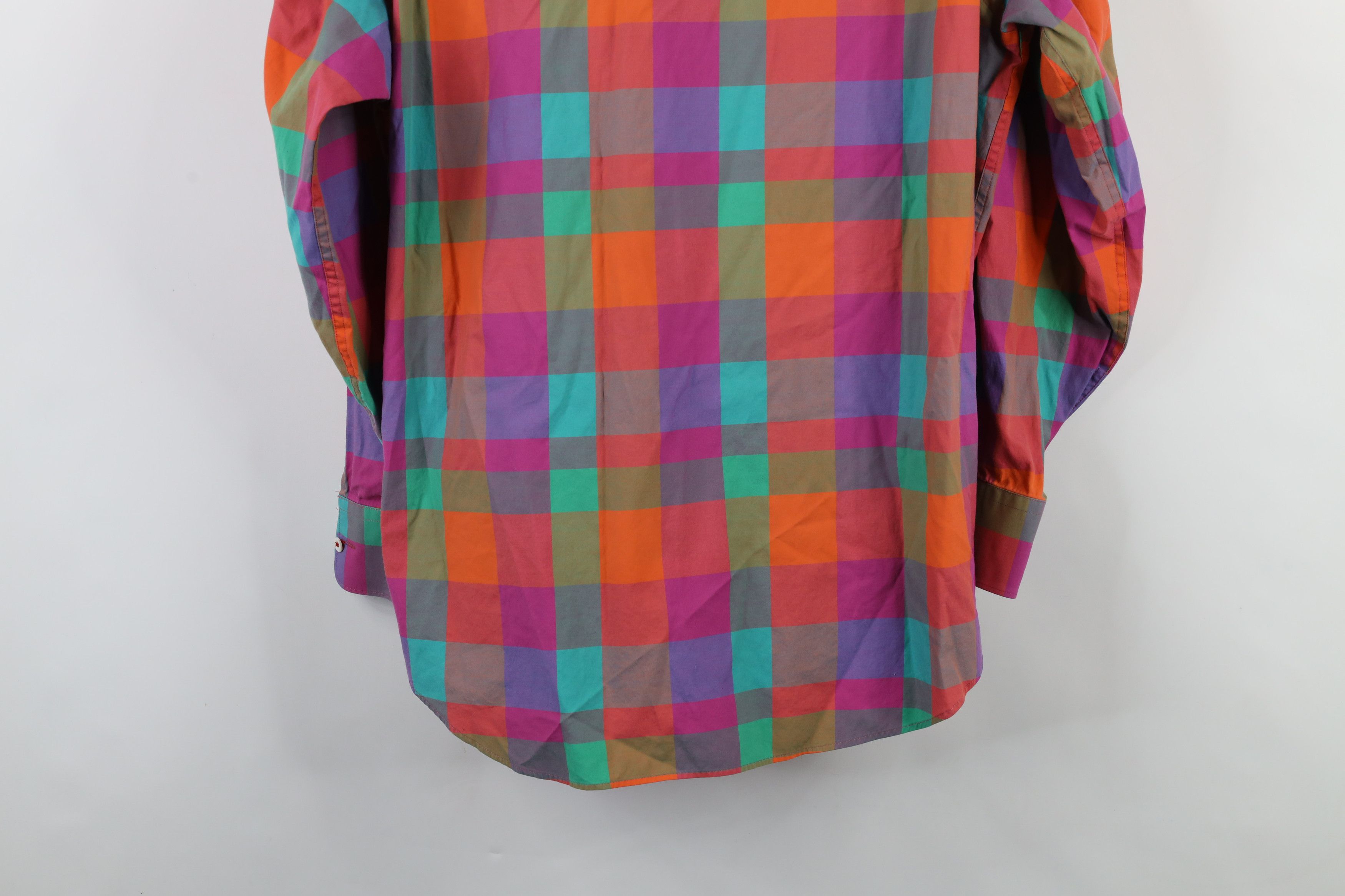 Vintage Bugatchi Uomo Checkered Plaid Collared Button Shirt Cotton Size US XL / EU 56 / 4 - 13 Thumbnail