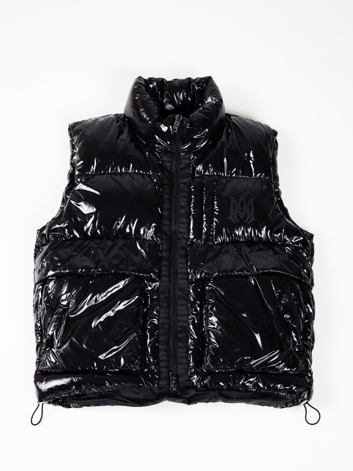 image of Amiri Shiny Down Gilet Puffer Vest in Black, Men's (Size XL)