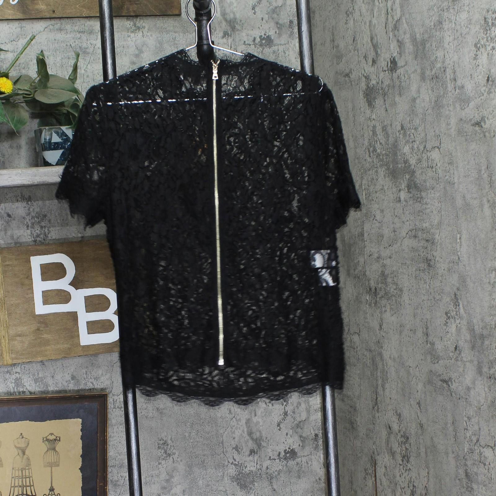Other New Anne Klein Zip Sleeve Lace Blouse 10739496 Anne Black M Size M / US 6-8 / IT 42-44 - 2 Thumbnail