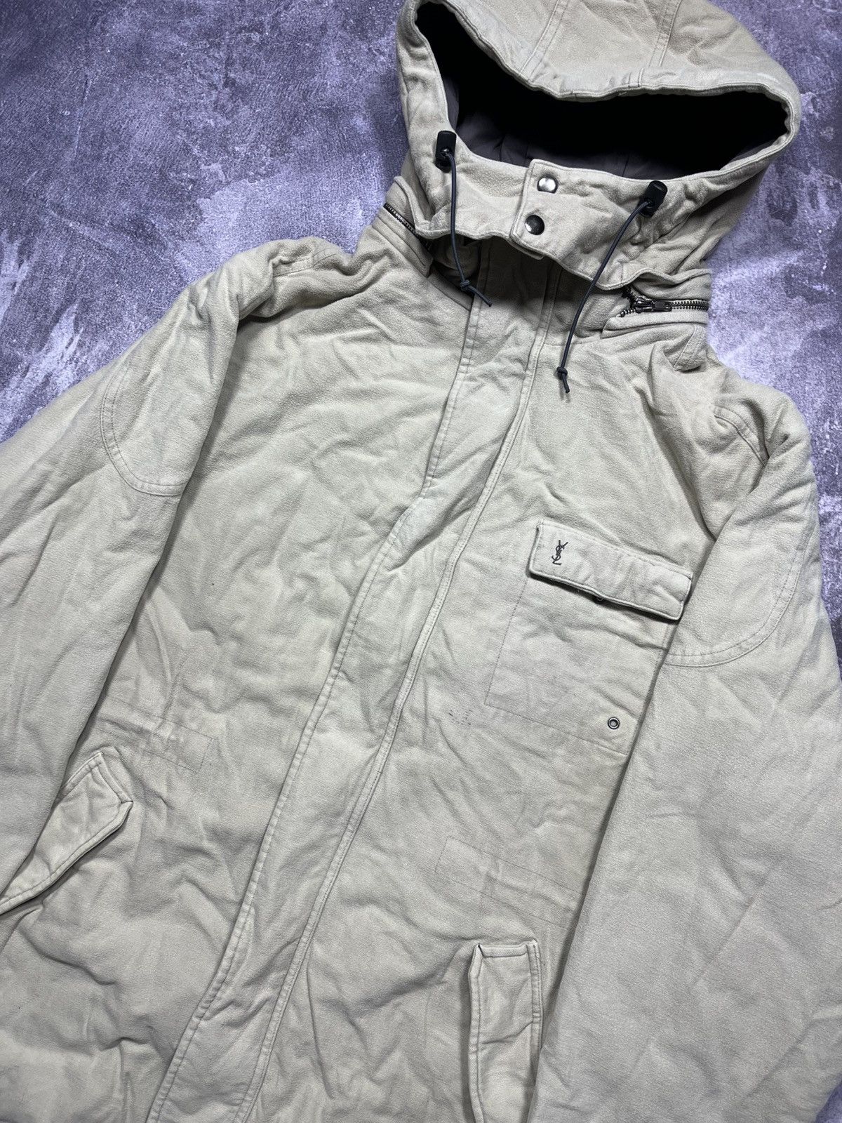 Yves Saint Laurent Yves Saint Laurent YSL Vintage jacket beige hood Parka Size US L / EU 52-54 / 3 - 2 Thumbnail