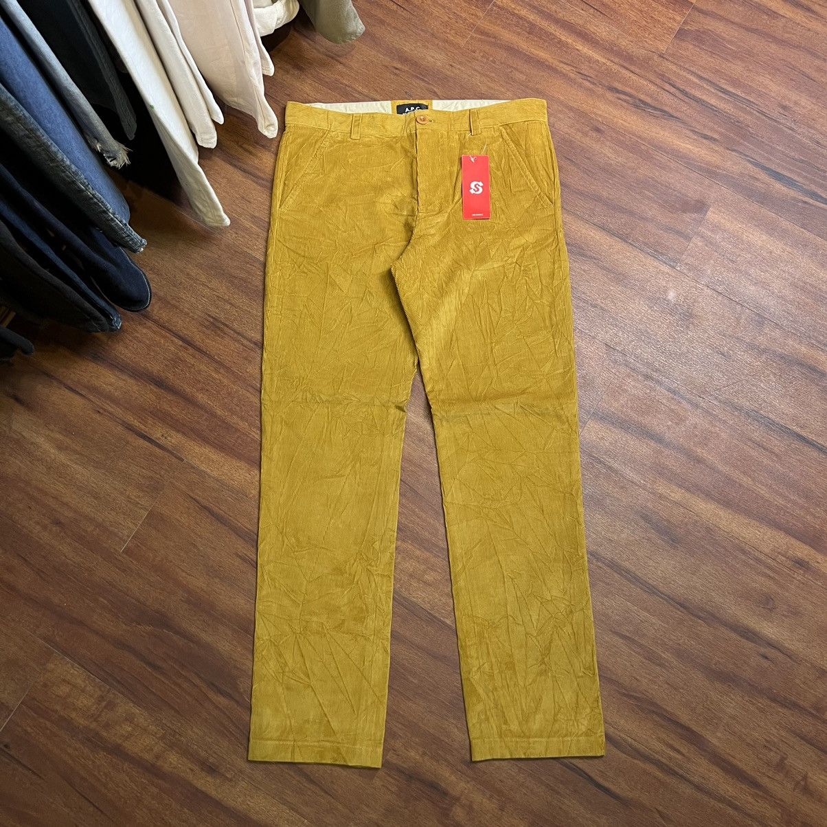 image of A P C Vintage Corduroy Pants in Mustard, Men's (Size 31)