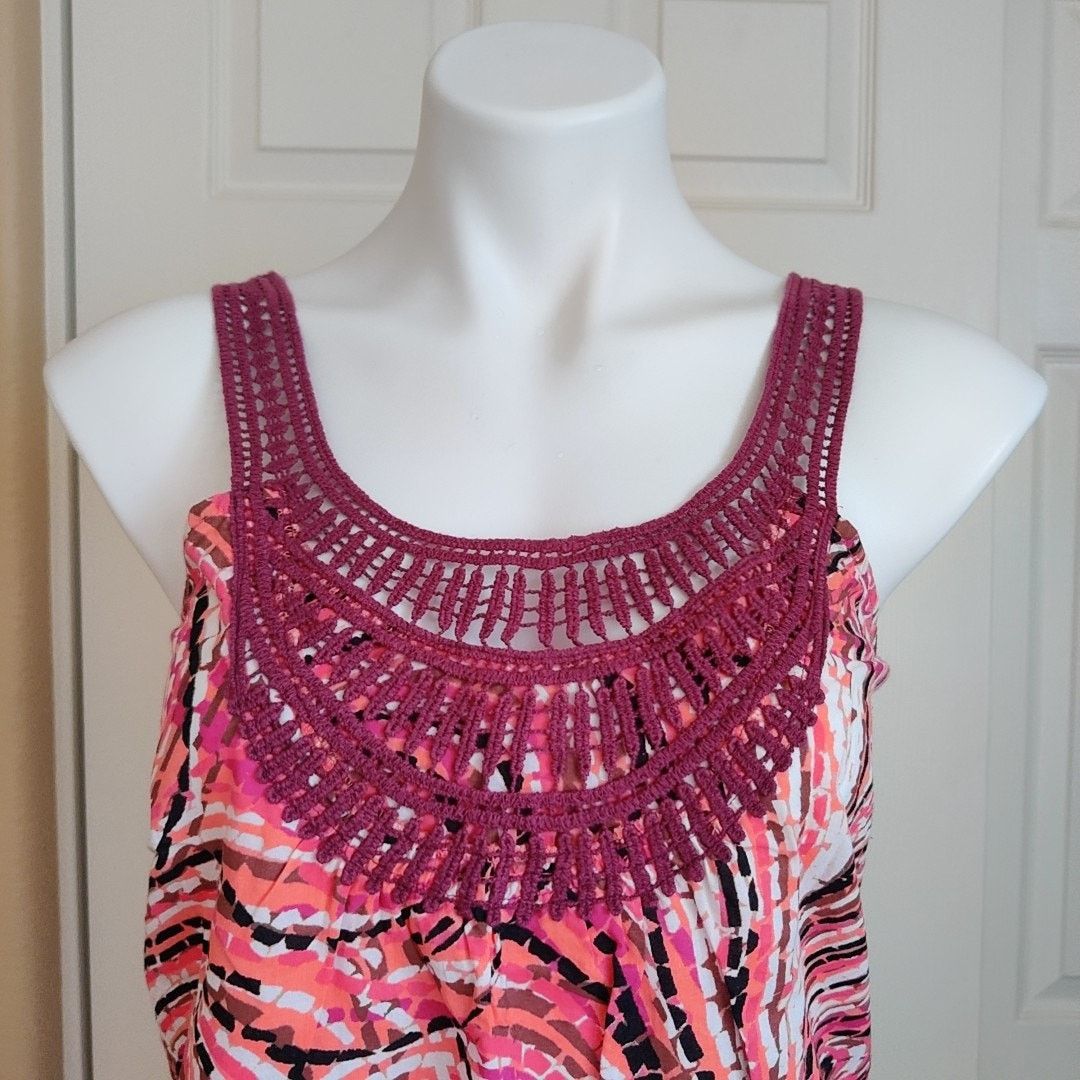 Prana PrAna Breathe crochet neck cotton tank top sz M Size M / US 6-8 / IT 42-44 - 4 Thumbnail