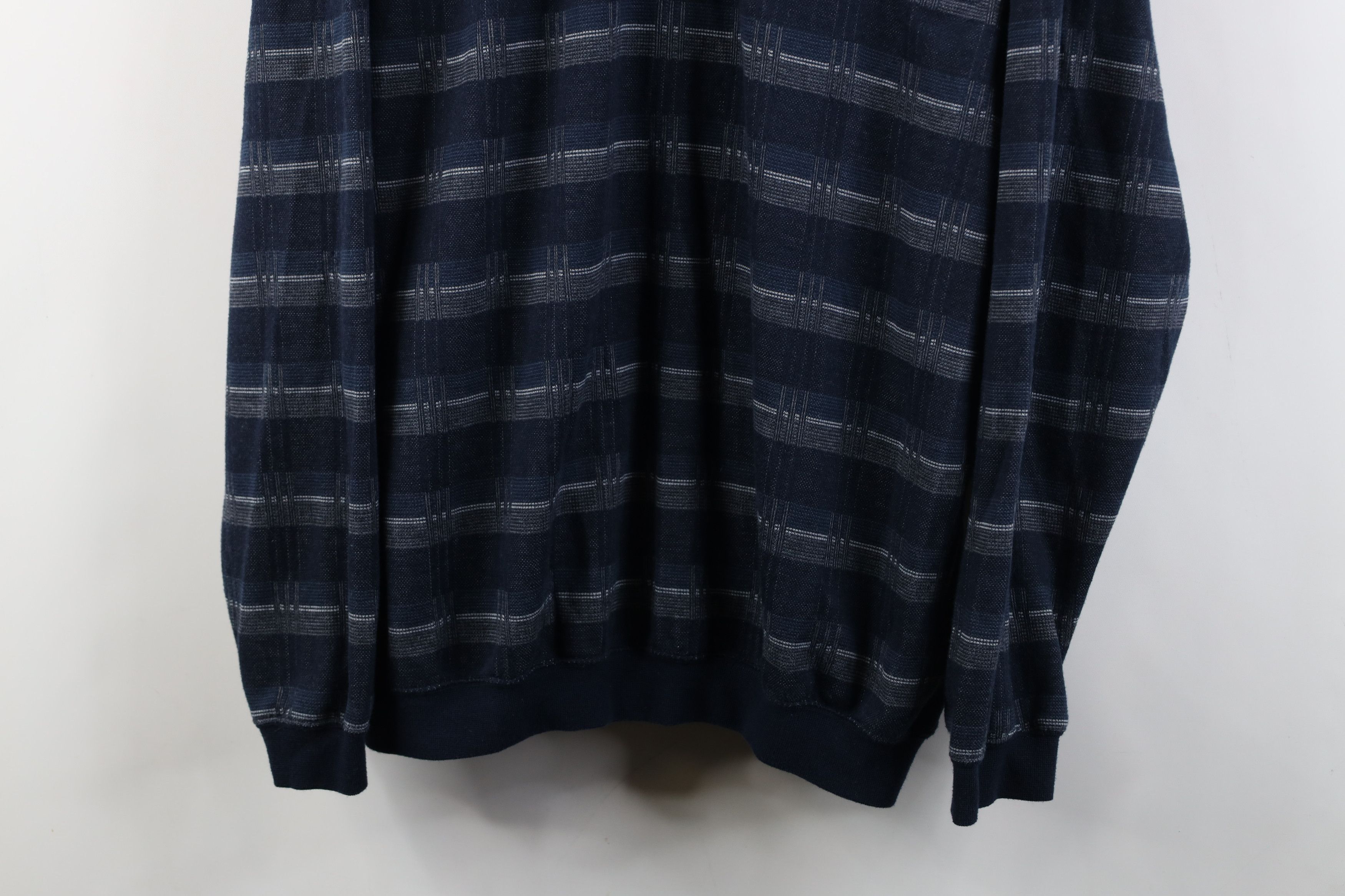 Vintage Vintage 90s Streetwear Knit Collared Long Sleeve Polo Blue Size US XL / EU 56 / 4 - 3 Thumbnail