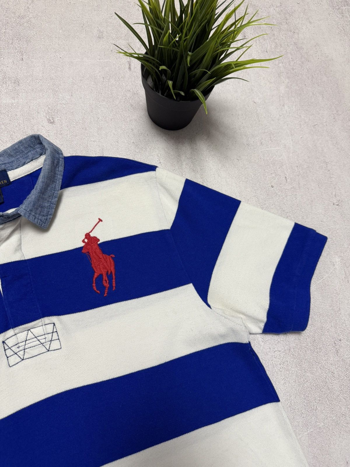 Vintage Vintage Polo Ralph Lauren Polo USA Flag Rugby Shirt Big Logo Size US M / EU 48-50 / 2 - 2 Thumbnail