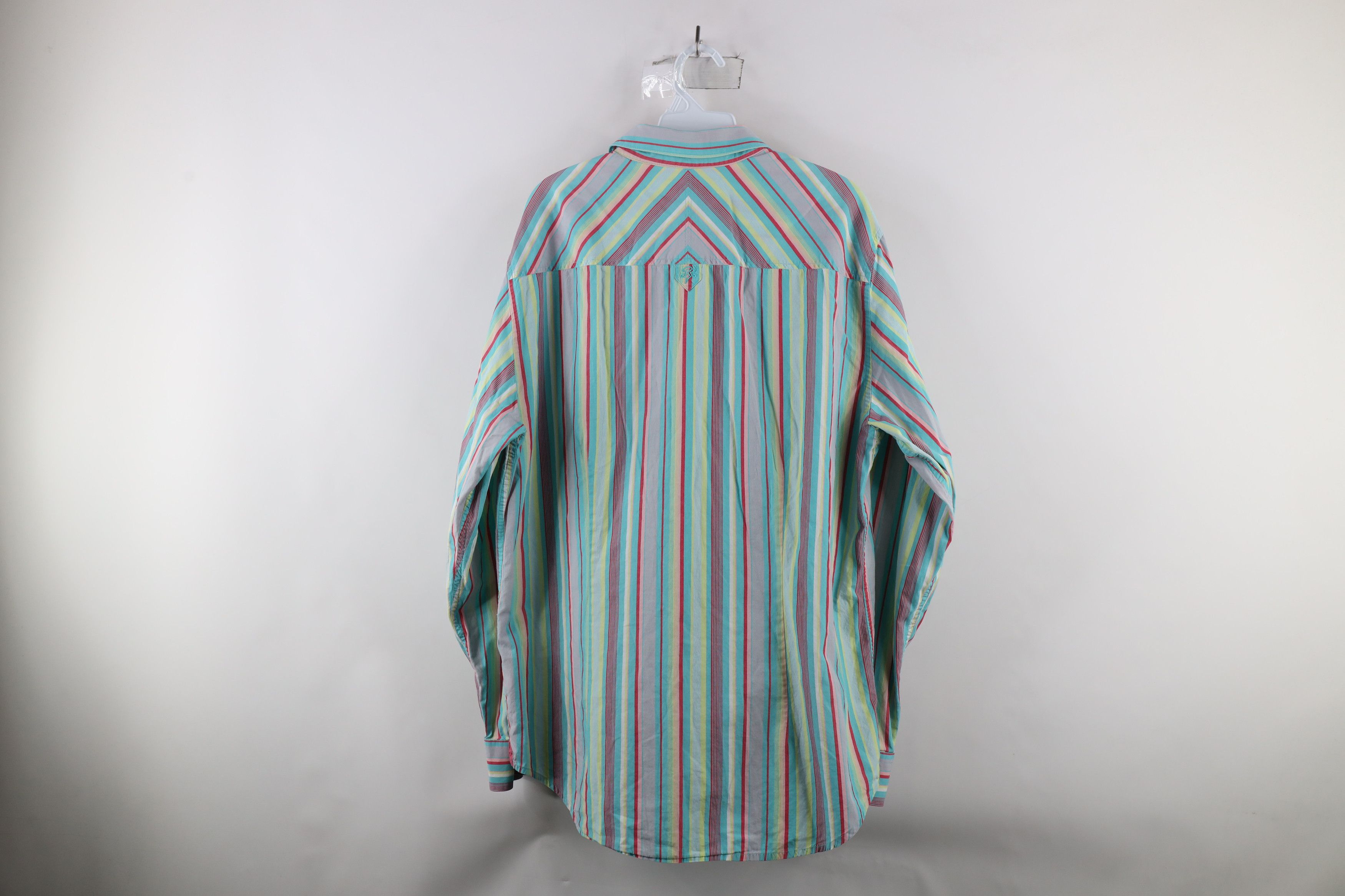 Vintage Vintage 90s Streetwear Rainbow Striped Collared Button Shirt Size US XL / EU 56 / 4 - 8 Thumbnail