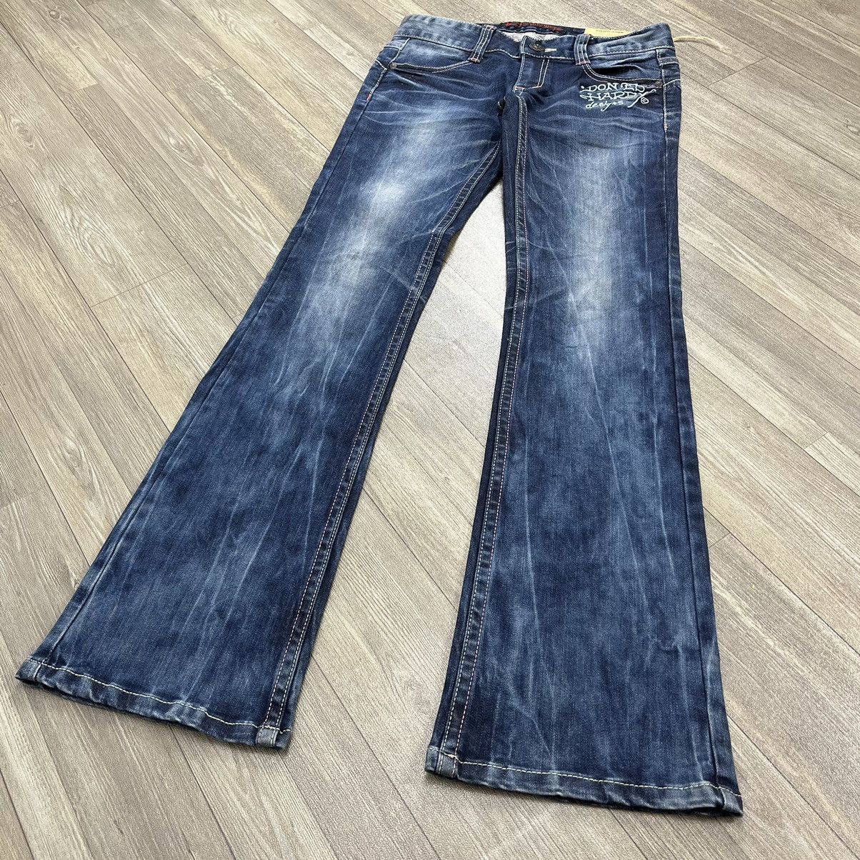 Ed Hardy Dead stock Y2K RedPepper x Ed Hardy Embroidery Flared Jeans Size 29" - 16 Thumbnail