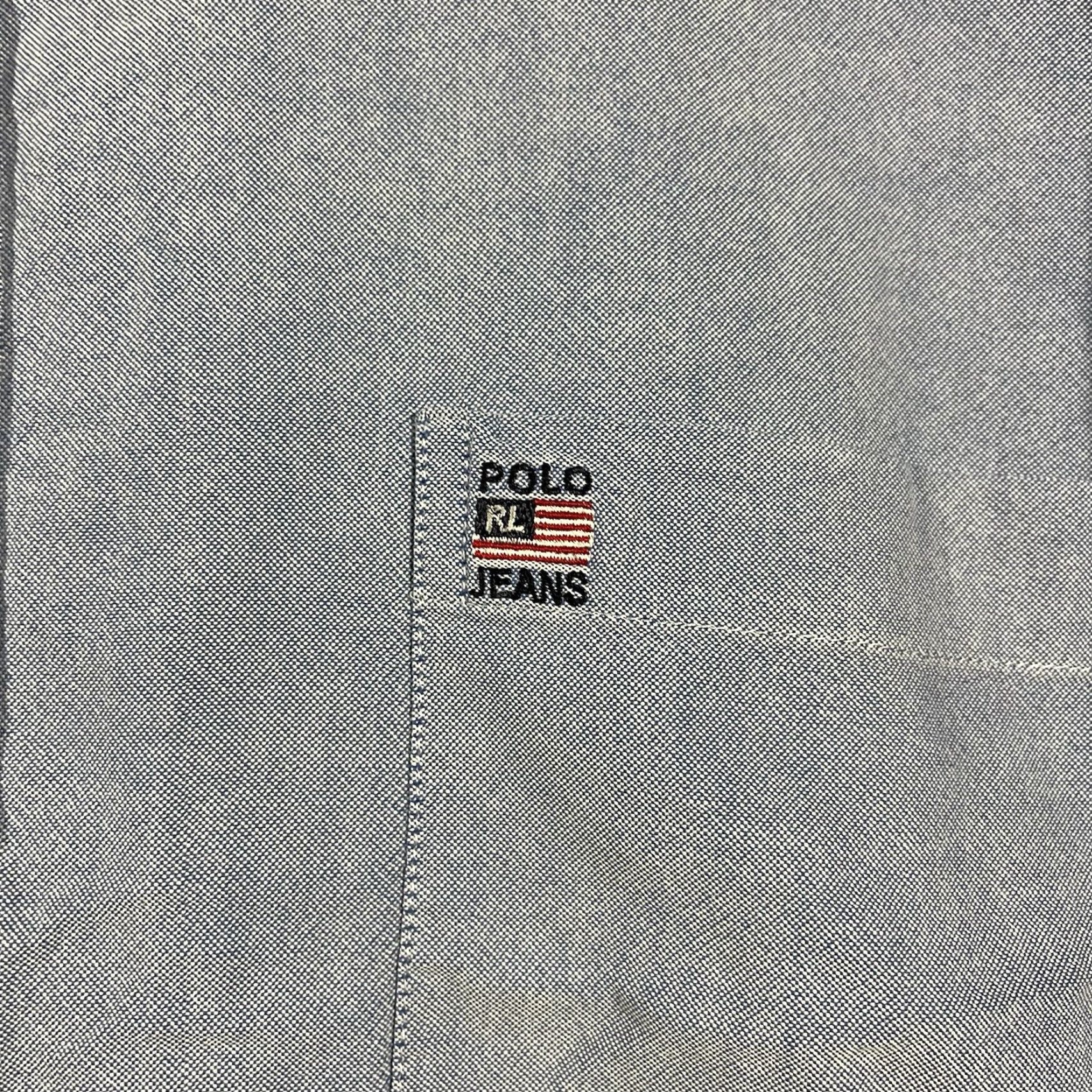 Vintage VINTAGE Polo Jeans Co Ralph Lauren Oxford Shirt Blue Mens XL Chambray Button-Down Slim/Classic Embroidered Button-Up Size US XL / EU 56 / 4 - 3 Thumbnail