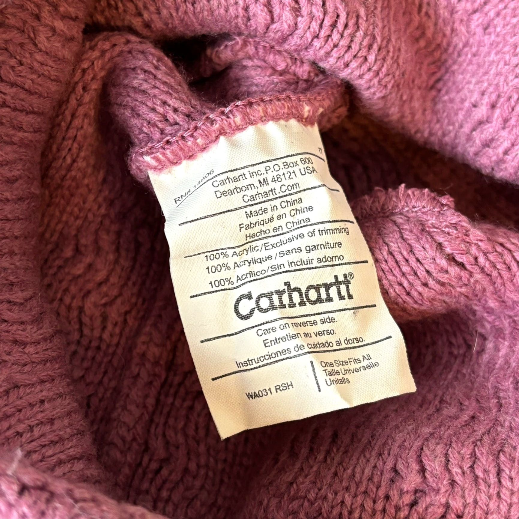 Carhartt Carhartt Beanie Ladies Knit Cuffed Zig Zag Purple Pink Women's Hat RARE Size ONE SIZE - 8 Thumbnail