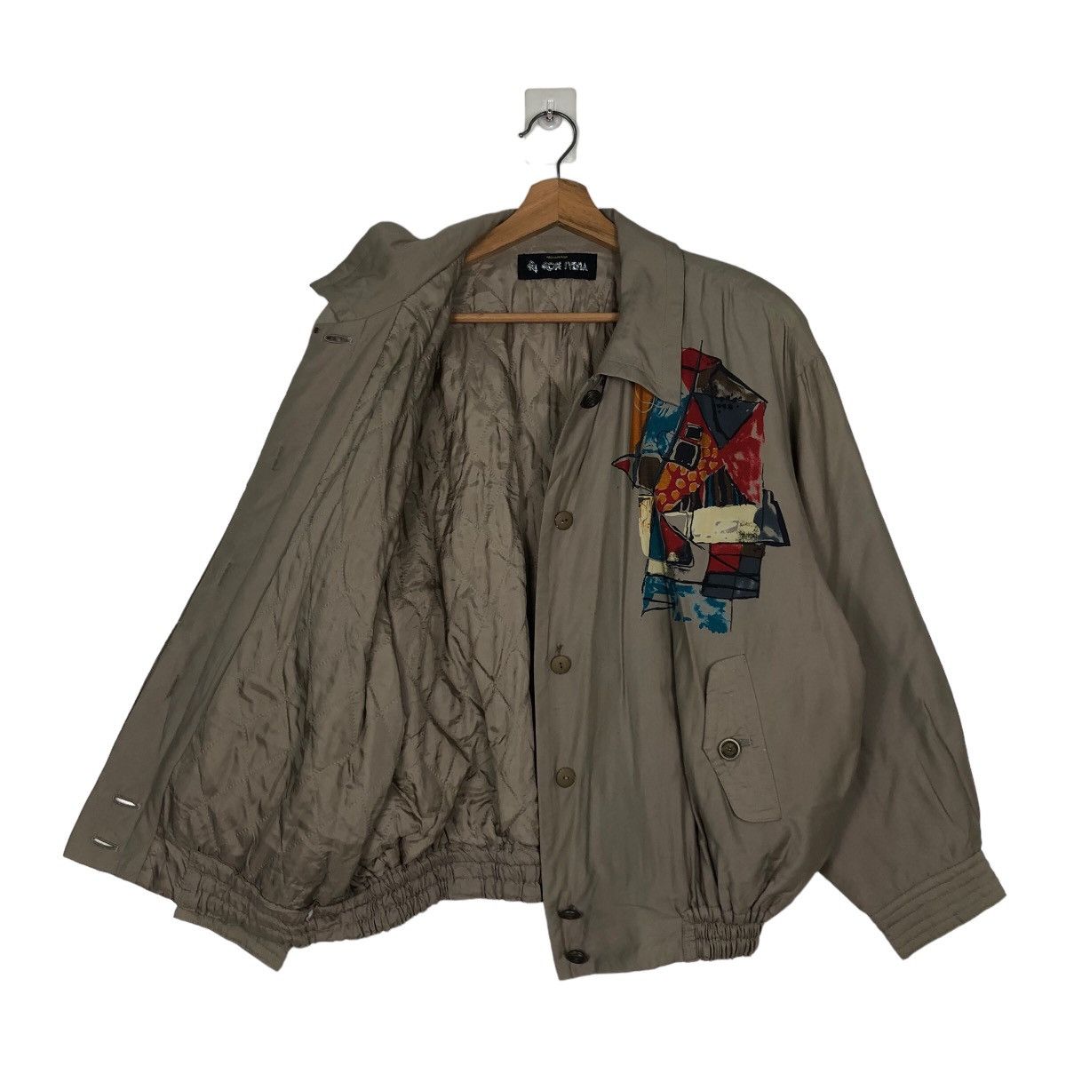 Japanese Brand Vintage Bomber Jacket Rose Sylvie Art Big Logo Issey Miyake Size US M / EU 48-50 / 2 - 11 Thumbnail