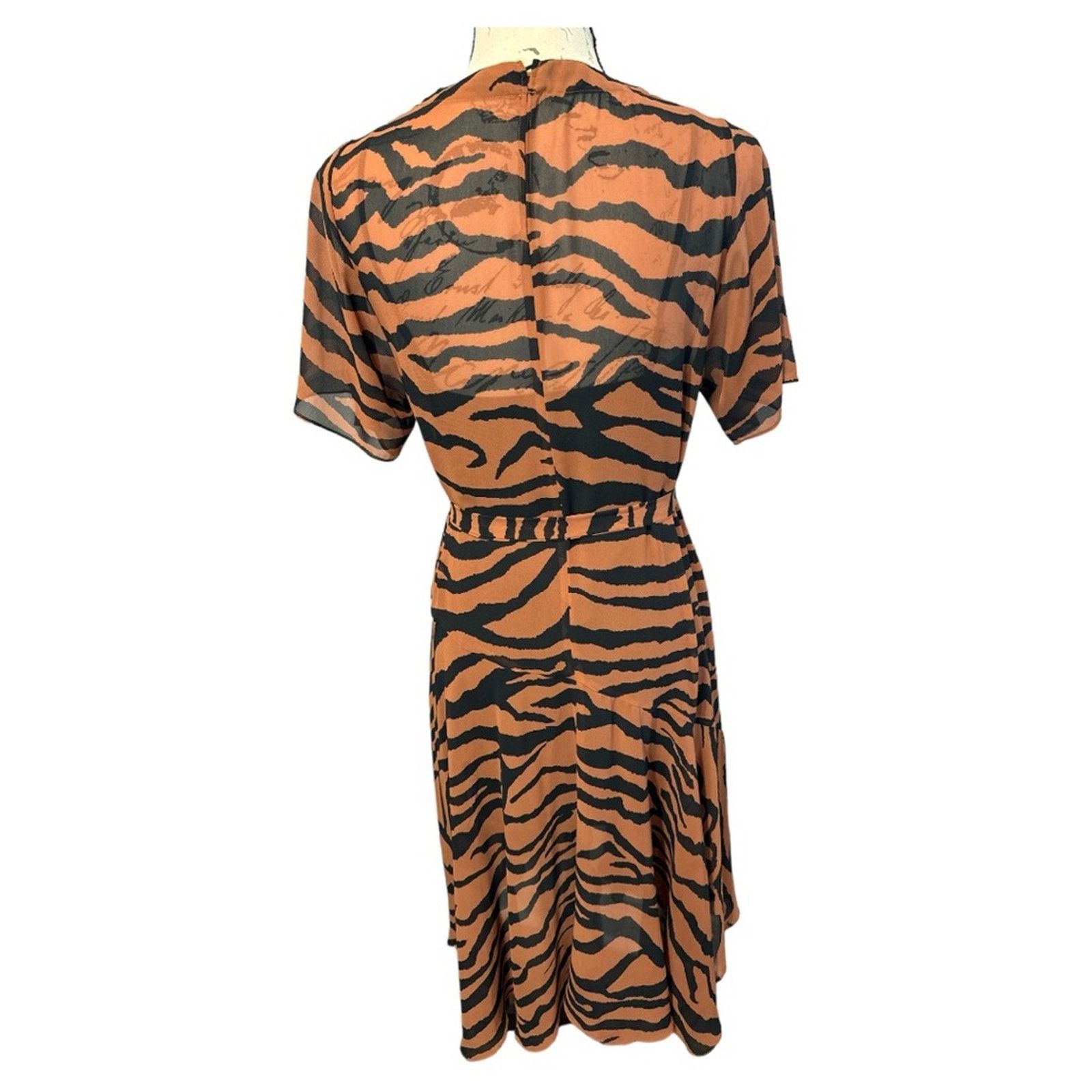 Allsaints Allsaints Chiffon Belted Enki Zephyr Tiger Stripe Dress S Size S / US 4 / IT 40 - 7 Thumbnail