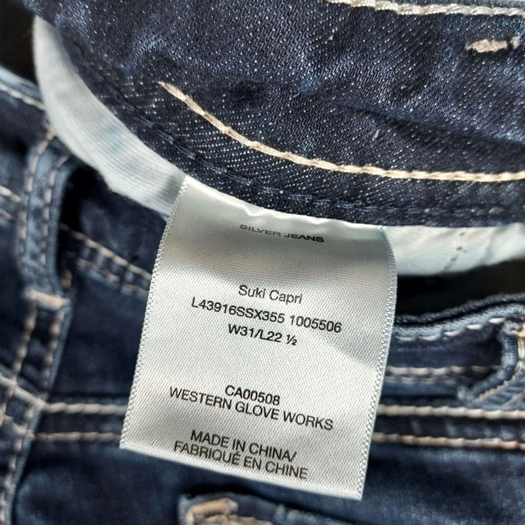 Silver Jeans Co. Silver Jeans Suki Capri Women Distressed Blue Jeans W31 L22.5 Capri Jeans 5-Pocket Blue Denim Slim Regular Womens Size 24" / US 00 / IT 34 - 7 Thumbnail