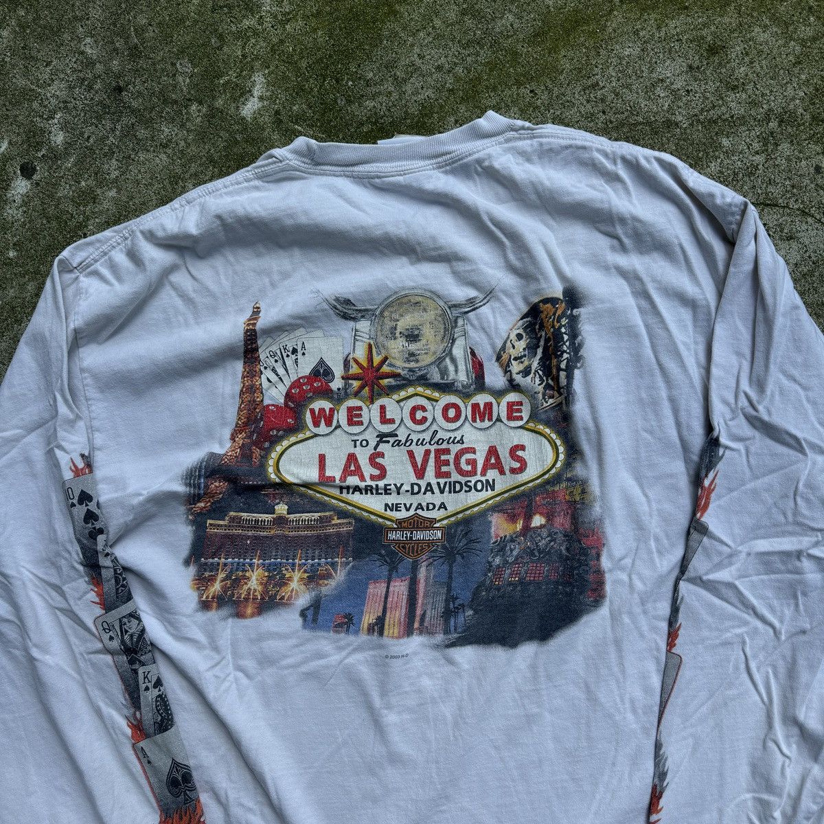 Harley Davidson Thrashed Harley Las Vegas Flame Shirt ERD Grunge Biker WCC Size US XL / EU 56 / 4 - 8 Thumbnail