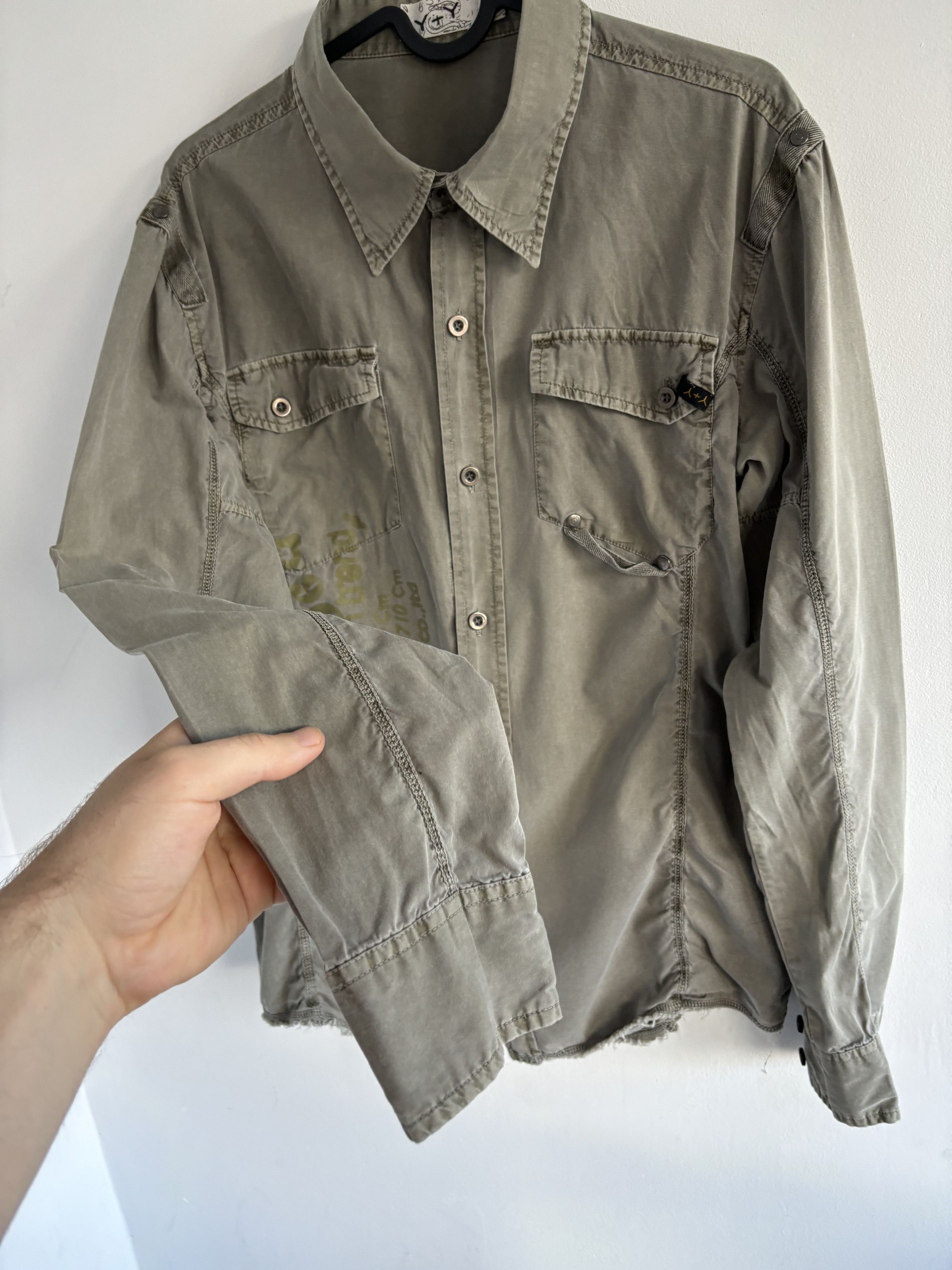 Japanese Brand Vintage Y2K Japanese Y+Y Military Cargo Khaki Shirt Size US S / EU 44-46 / 1 - 5 Thumbnail