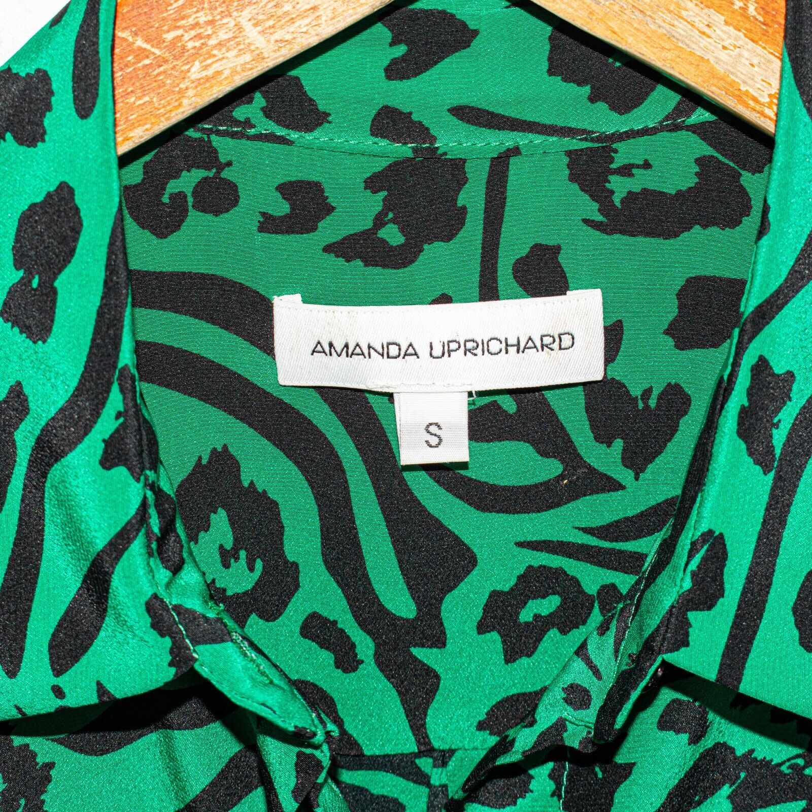 Amanda Uprichard AMANDA UPRICHARD 100% Silk Button up Shirt Green Black Size S / US 4 / IT 40 - 3 Thumbnail