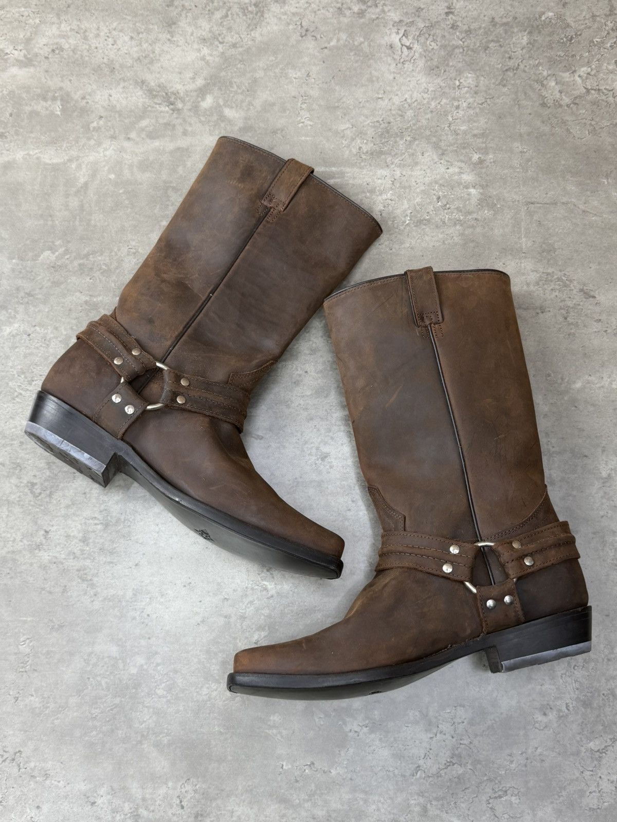 Stars & Stripes Stars & Stripes Brown Leather Biker Western Cowboy Boots Size US 11.5 / EU 44-45 - 10 Thumbnail