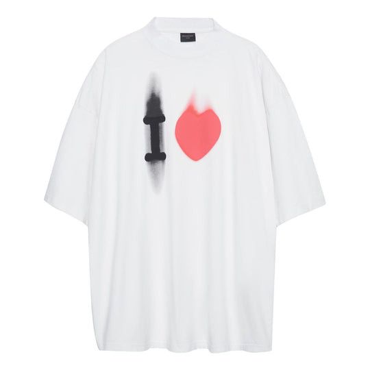 Balenciaga I love T-Shirt Large Fit White Size US L / EU 52-54 / 3 - 1 Thumbnail