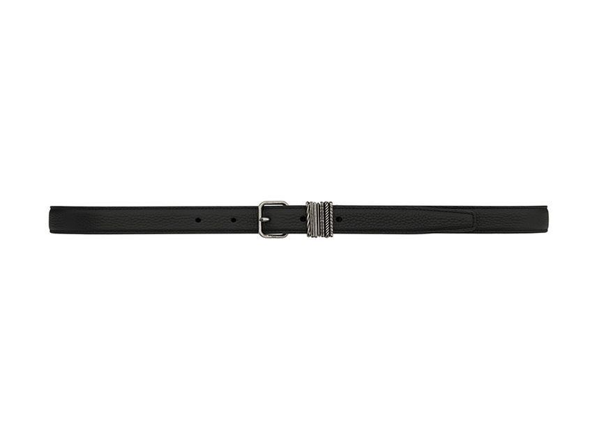 Saint Laurent Paris o1bcso1str1224 Size: 95 /Stacked Loop Belt in Black Size ONE SIZE - 1 Preview