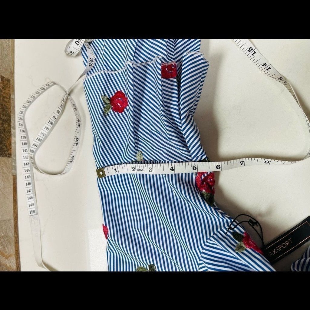 Other MAXSPORT LA Floral embroidered pinstripe dress ruffles M Size M / US 6-8 / IT 42-44 - 9 Thumbnail