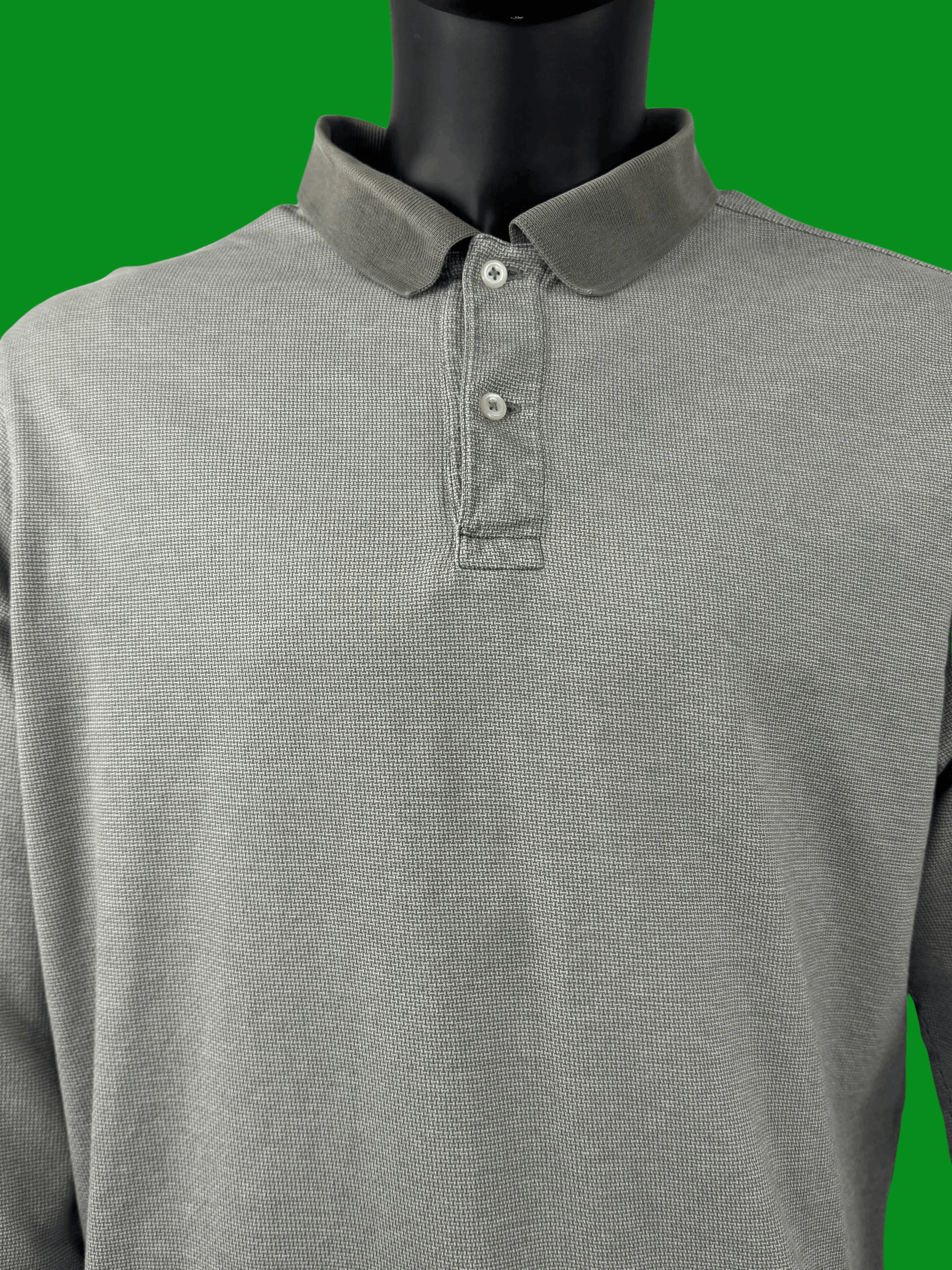 Daniel Cremieux VTG Daniel Cremieux Textured Knit Long Sleeve Polo Dove Grey Size US XL / EU 56 / 4 - 4 Thumbnail