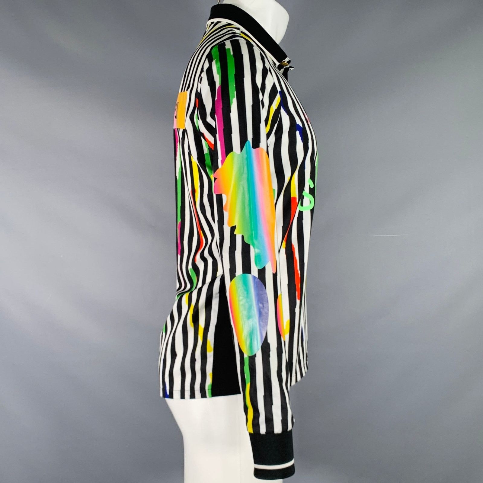 Sankuanz Size M Black White Multi Color Stripe Long Sleeve Shirt Size US M / EU 48-50 / 2 - 4 Thumbnail